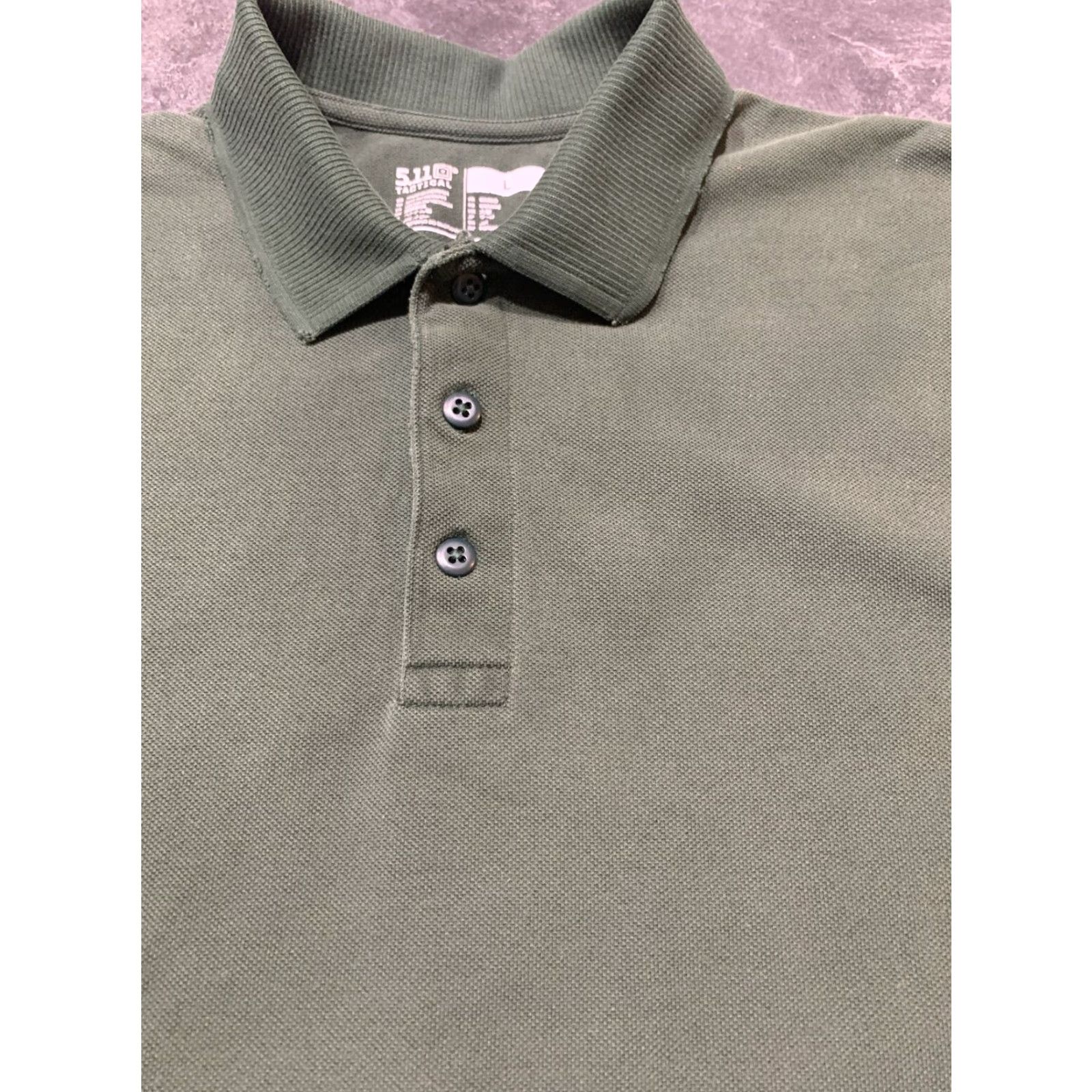 Vintage 5.11 Tactical Military Polo Shirt Mens Large Green Short Sleeve Activewear with Pockets Size US L / EU 52-54 / 3 - 4 Thumbnail