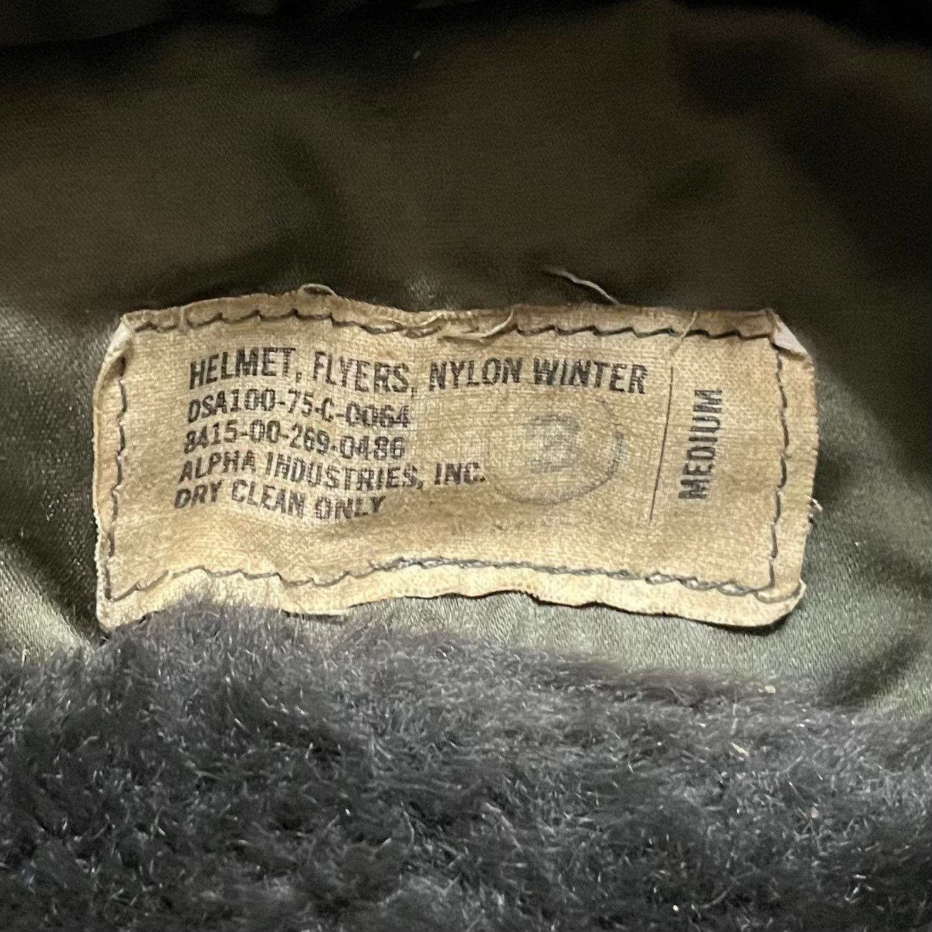 Other USAF 1975 HELMET FLYERS WINTER HAT B-9B AVIATOR PILOT GREEN Size 34 - 3 Thumbnail