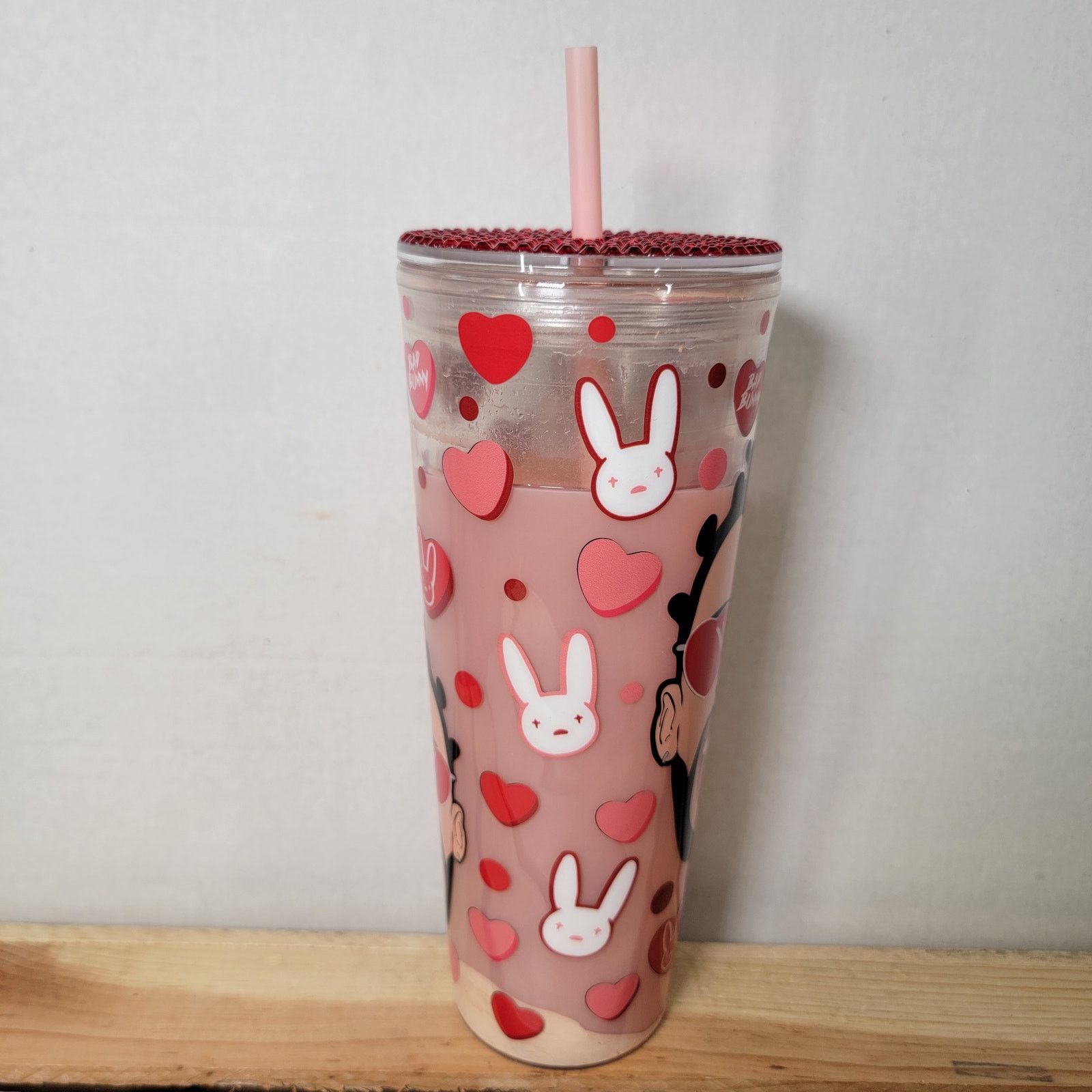 Other Bad Bunny Valentine's Day Cold Waterfill Tumbler w/ Stud Lid Size ONE SIZE - 4 Thumbnail