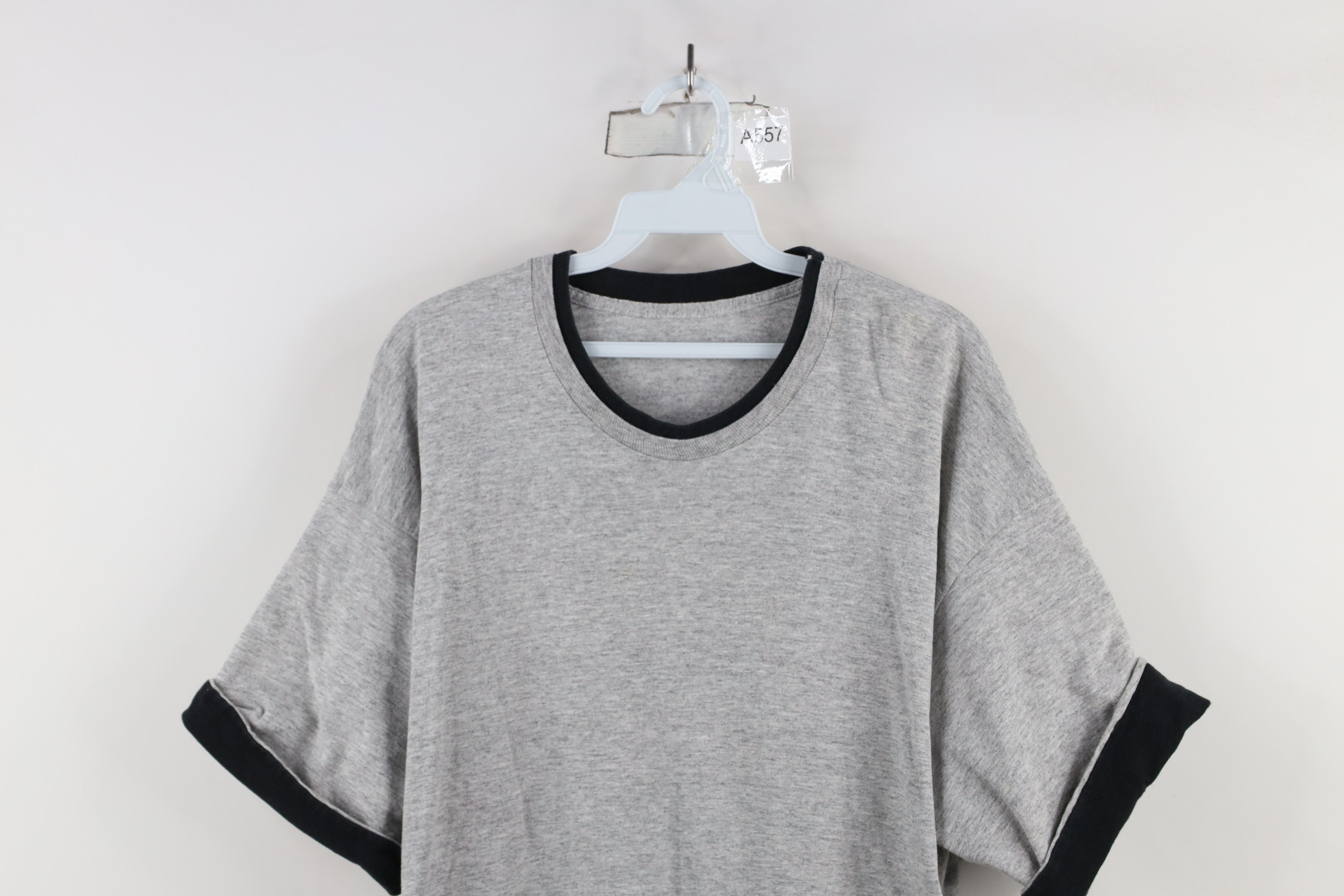 Vintage Vintage 90s Streetwear Heavyweight T-Shirt Heather Gray Size US XL / EU 56 / 4 - 2 Thumbnail