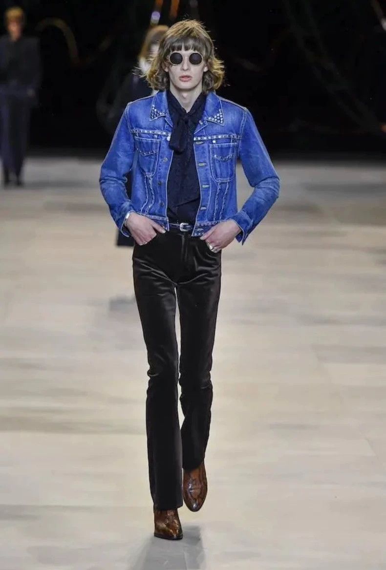 Celine celine 20 FW runway blue studded denim jacket 2501-Nextarro Size US XL / EU 56 / 4 - 7 Thumbnail