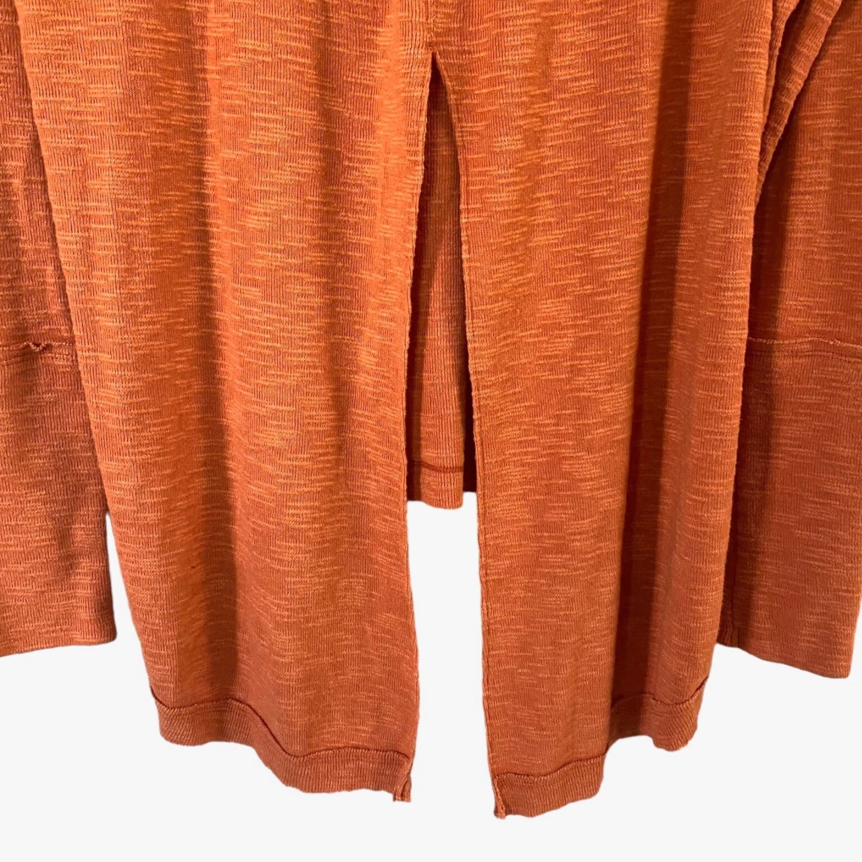 Free People We The Free Sienna Split Back Orange Turtleneck Womens Small Long Sleeve Blouse Size S / US 4 / IT 40 - 6 Thumbnail