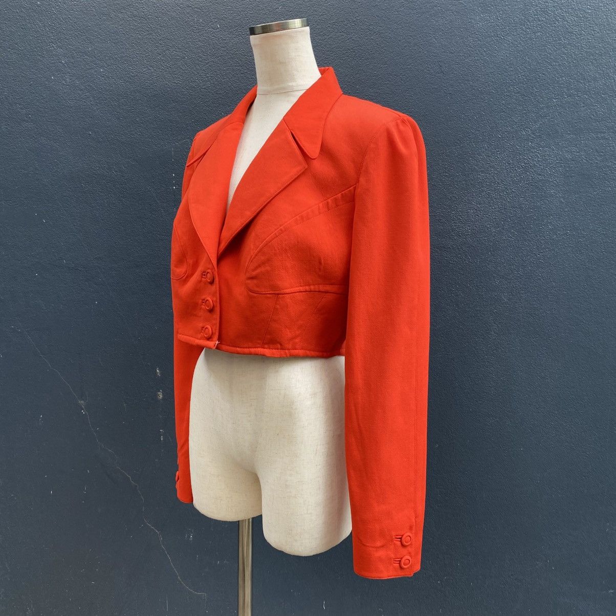 Thierry Mugler Thierry Mugler DIY Cropped Red Blazer Size S / US 4 / IT 40 - 6 Thumbnail