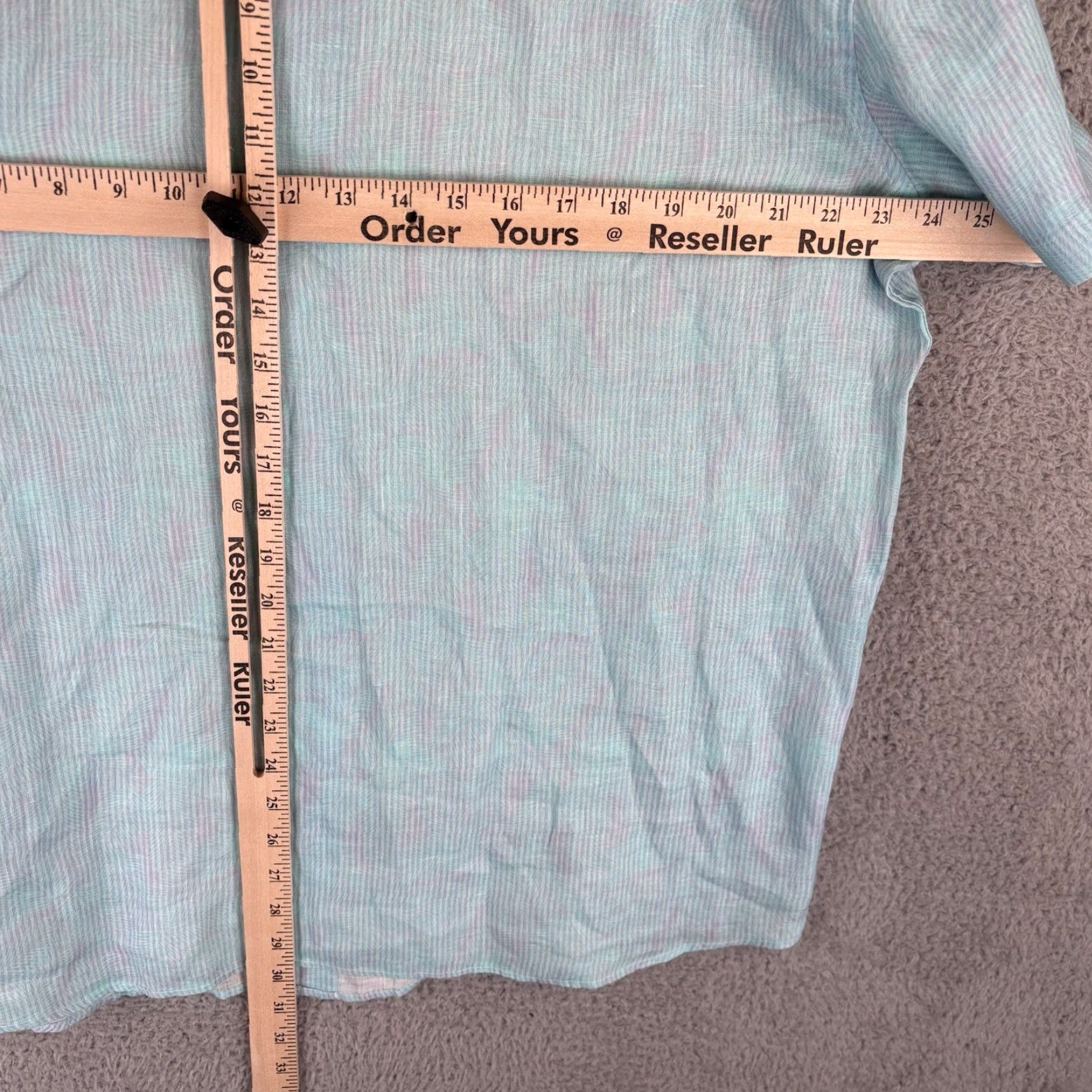 Vineyard Vines Vineyard Vines Linen Shirt Mens Large Turquoise Pink Floral Print Short Sleeve Button-Up Beach Tropical Nautical Island Size US L / EU 52-54 / 3 - 7 Thumbnail