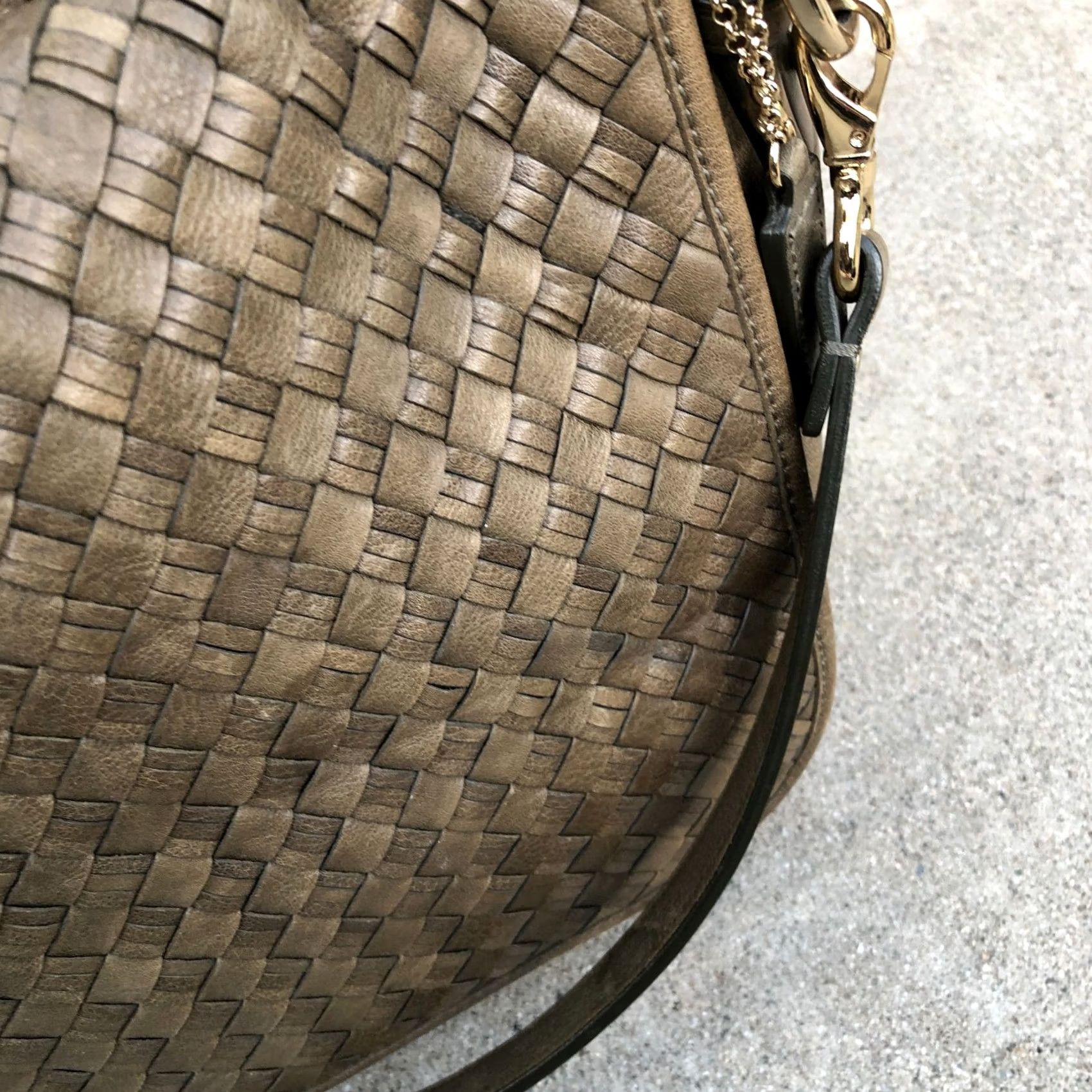 Cole Haan COLE HAAN Woven Weave Messenger Bag Crossbody Purse Army Green Women's Purse Size ONE SIZE - 5 Thumbnail