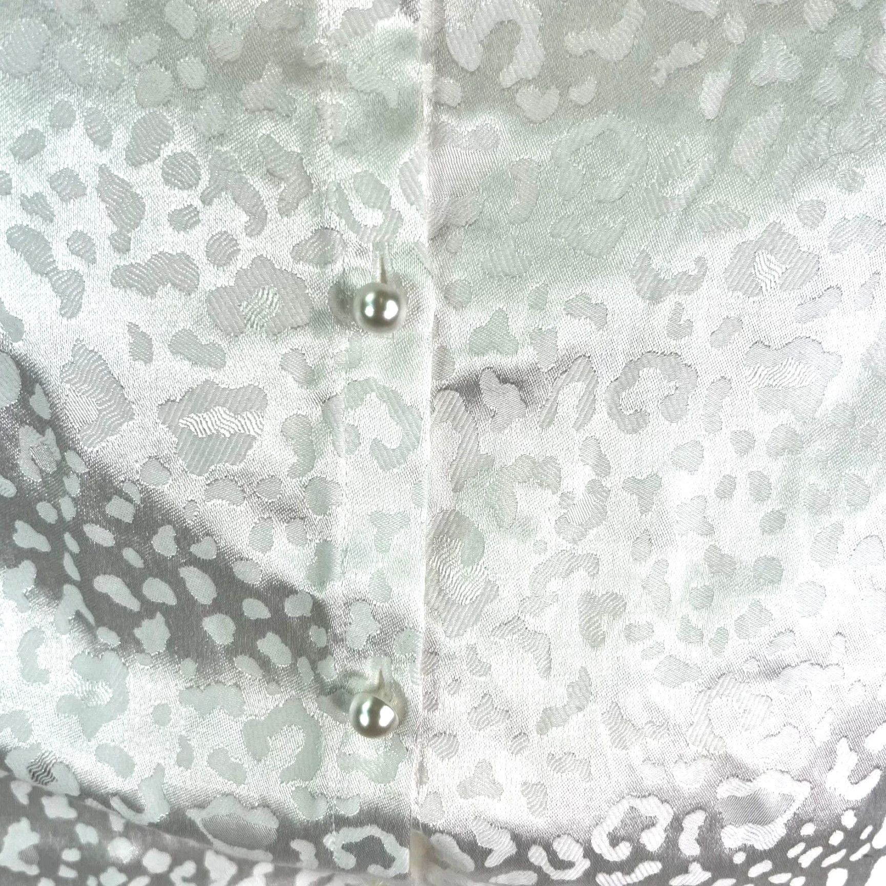 Vintage Wrinkle Free Leopard Print Button-Up Shirt Womens Size 10P White Size L / US 10 / IT 46 - 3 Thumbnail