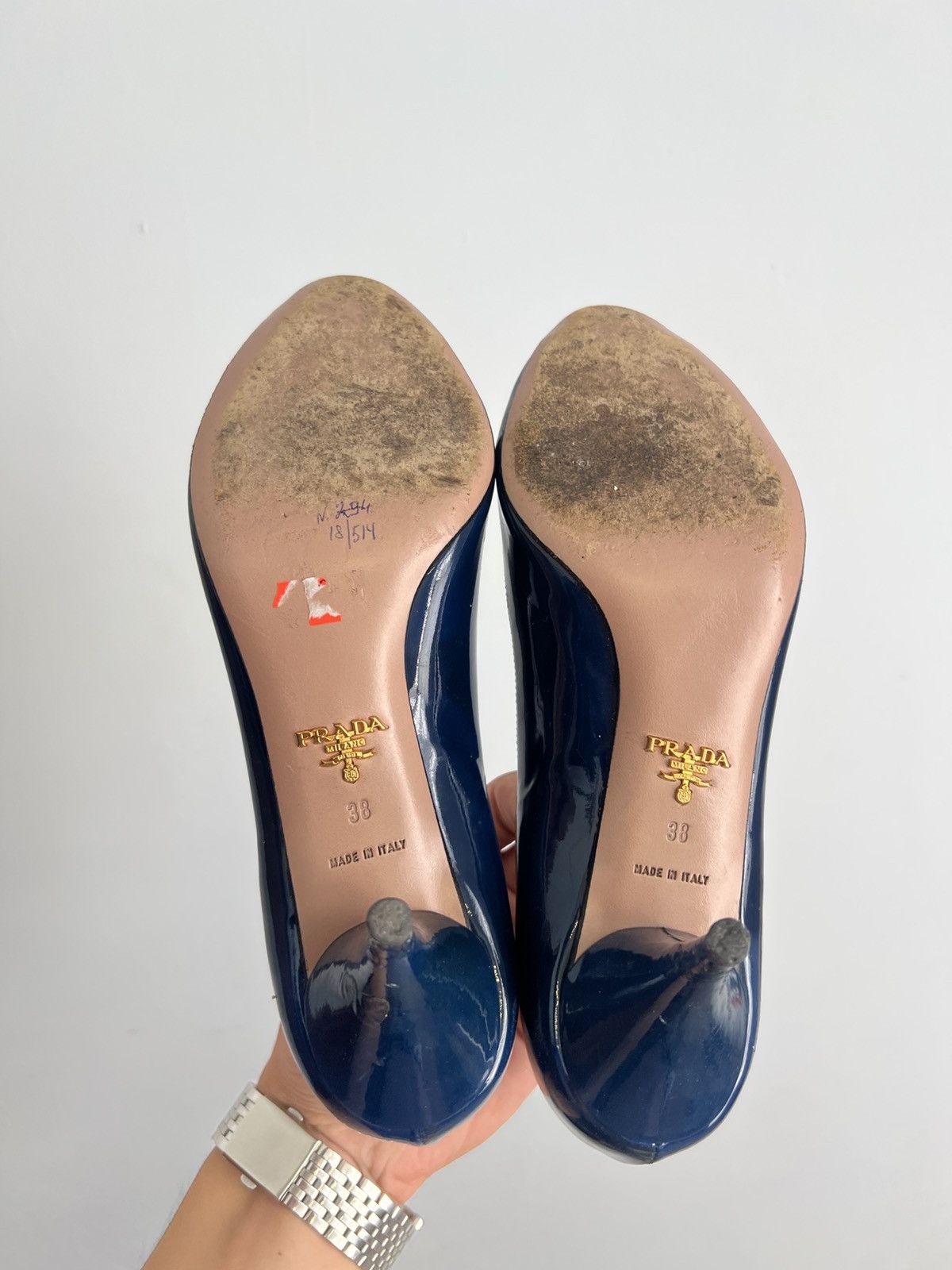 Prada Prada Blue Suede Kitten Heel Pumps Size US 8 / IT 38 - 7 Thumbnail