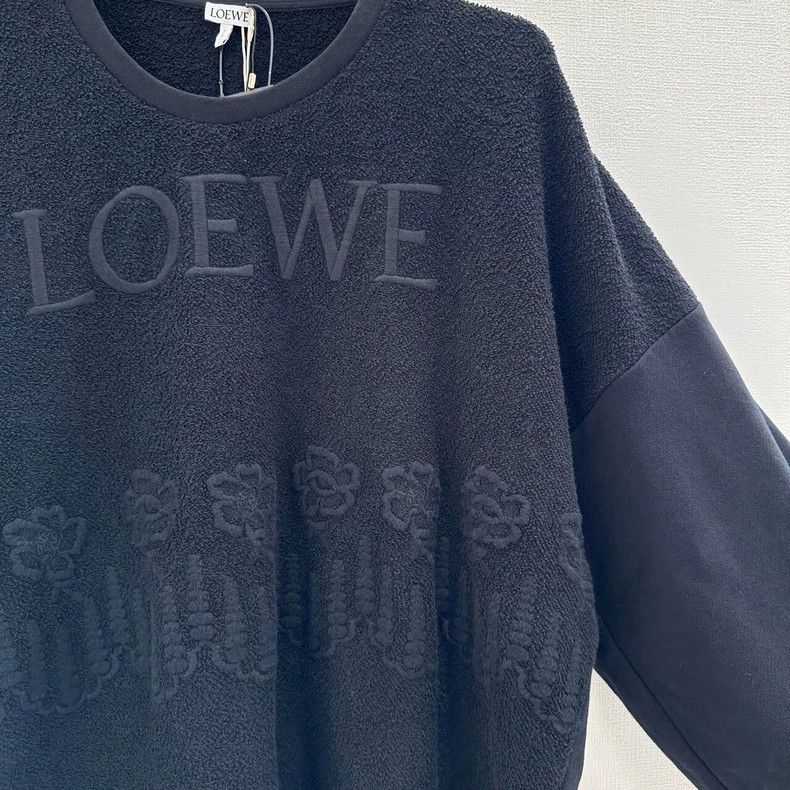 Loewe LOEWE Black floral embroidered cotton round neck long slee Size M / US 6-8 / IT 42-44 - 3 Thumbnail