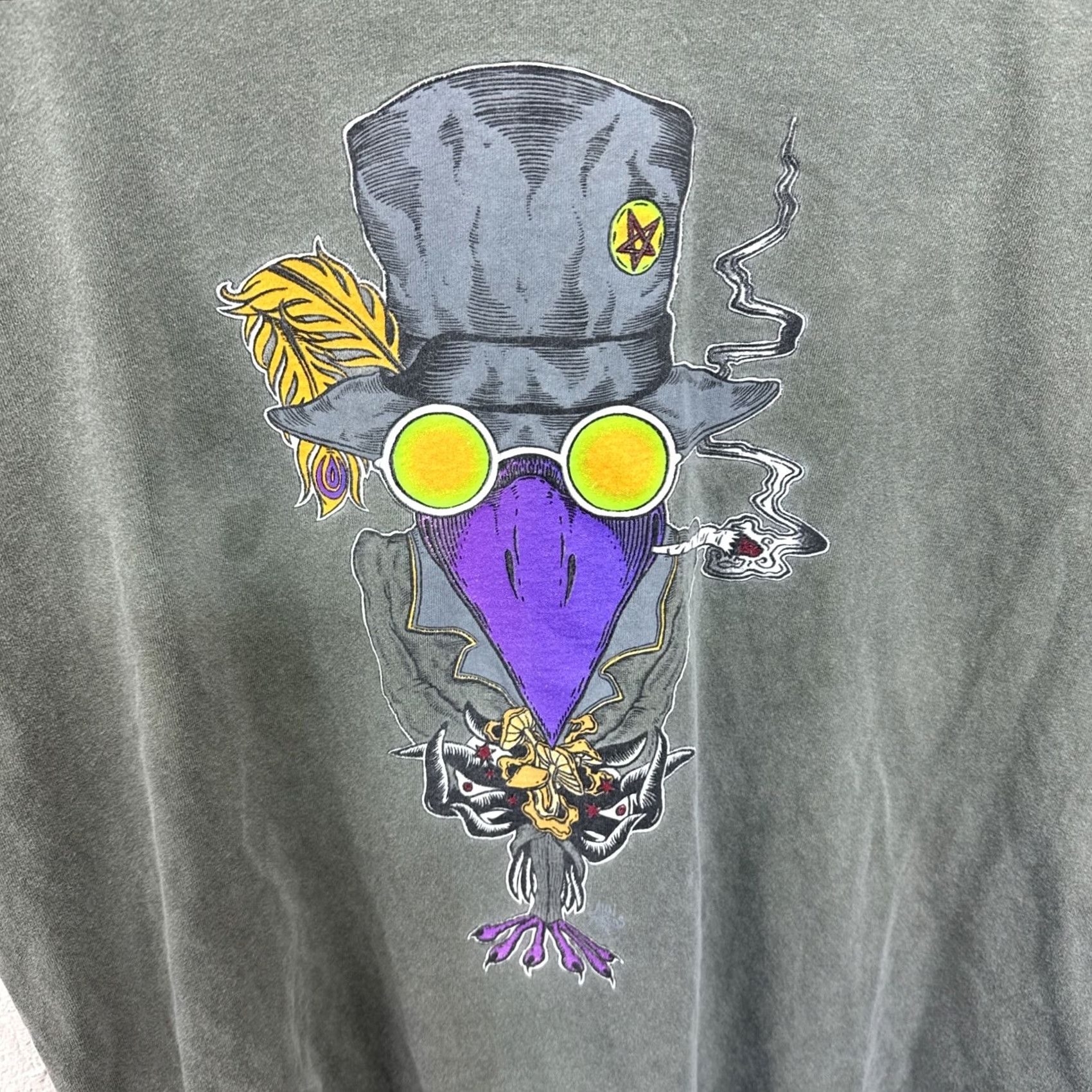 Fruit Of The Loom VINTAGE The Black Crowes T-Shirt XL Green Unisex Adults Shirt 90s Band Rock Logo Graphic Print Short Sleeve Crew Neck Cotton Knit Size US XL / EU 56 / 4 - 6 Thumbnail