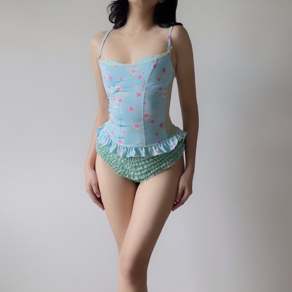 Victoria's Secret Victoria’s Secret Blue Floral Bustier (34C/32D) Size M / US 6-8 / IT 42-44 - 1 Thumbnail
