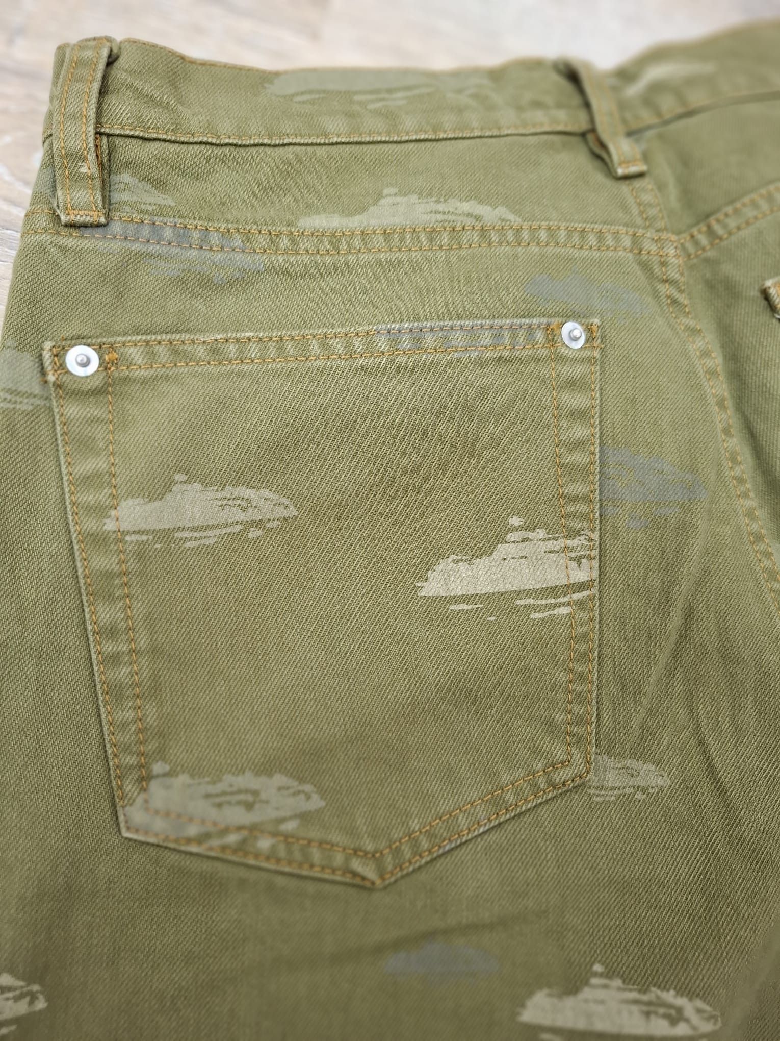 Corteiz Alcatraz Pattern Denim Jeans Khaki Size US 32 / EU 48 - 8 Thumbnail