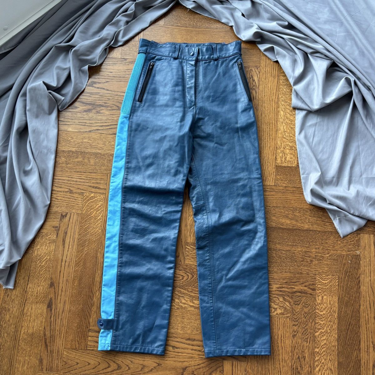 Indian Motorcycle × Vintage 1980s Vintage Leather Motorcycle Suit Set Jacket & Pants 70s Size 38R - 18 Thumbnail
