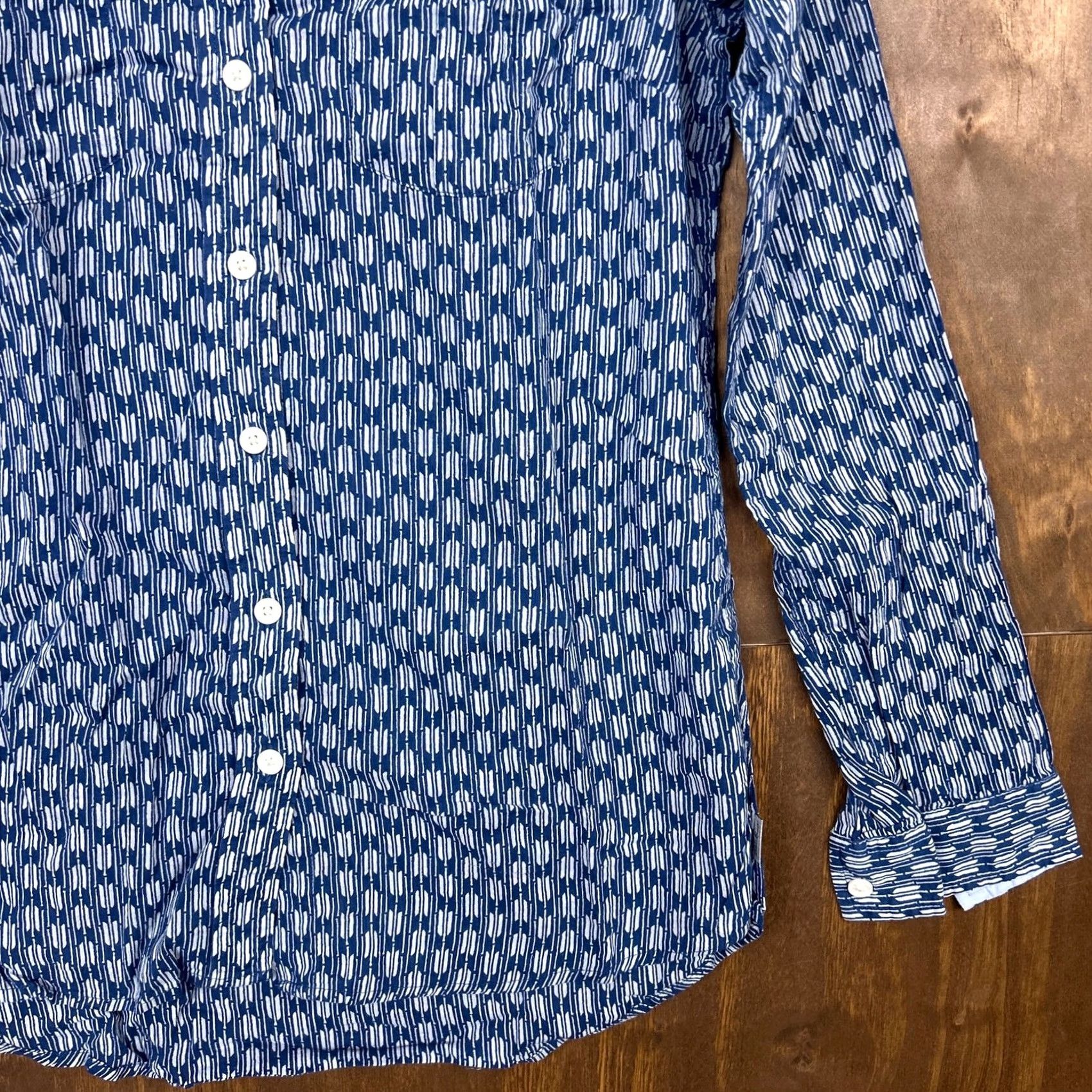 Eddie Bauer Eddie Bauer Womens Shirt Blue White Pattern Collared Thin Button Down Small Size S / US 4 / IT 40 - 4 Thumbnail