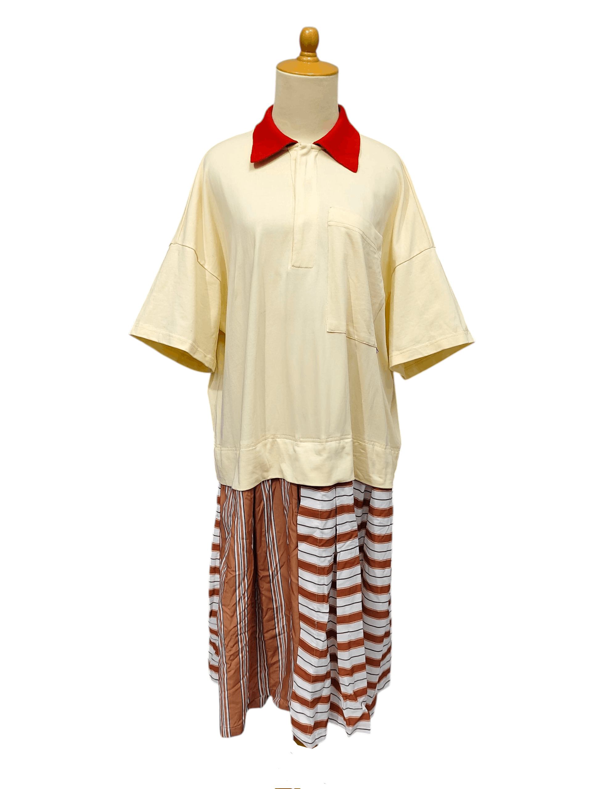 Sunnei 2010s SUNNEI- Hybrid Oversized Color Block Polo Dress Italy Size L / US 10 / IT 46 - 1 Thumbnail