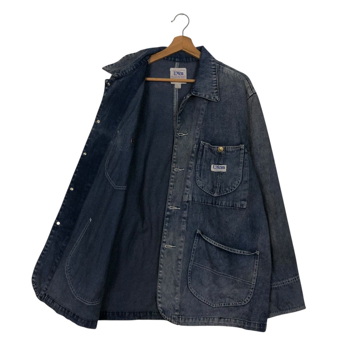 Japanese Brand 🔥VINTAGE CHORE DENIM JACKET U.MCM UNION MADE ISSEY MIYAKE Size US L / EU 52-54 / 3 - 13 Thumbnail