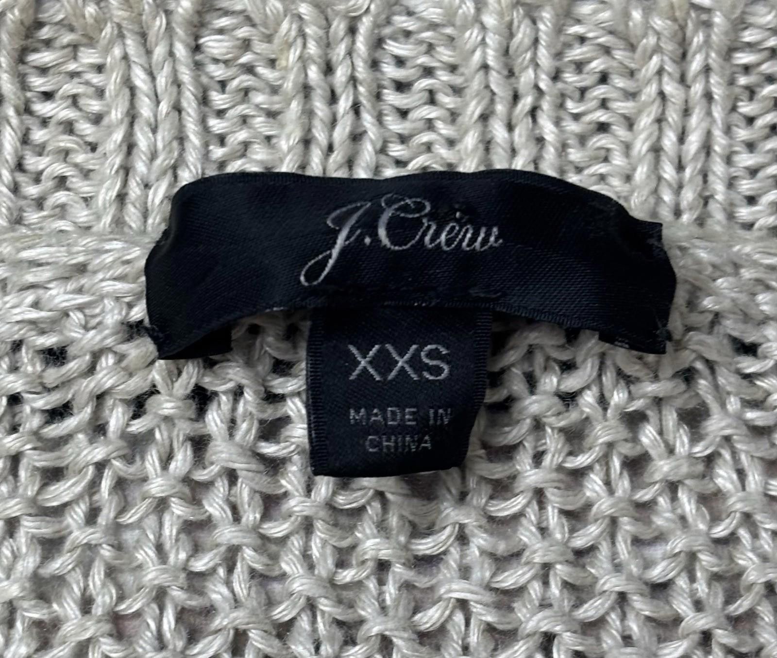 J.Crew J Crew Sweater Women XXS Linen Open Knit Crochet Pullover Size XS / US 0-2 / IT 36-38 - 2 Thumbnail
