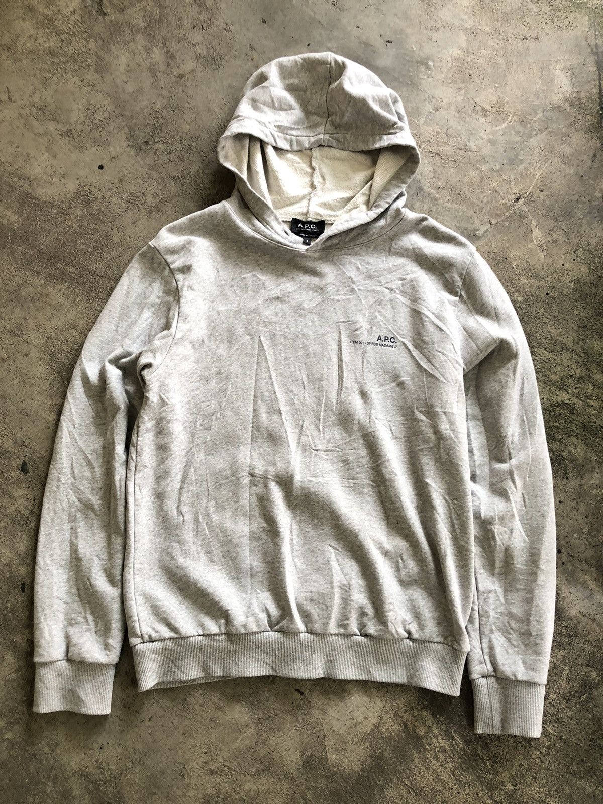 image of A P C Hoodie in Grey, Men's (Size Small)