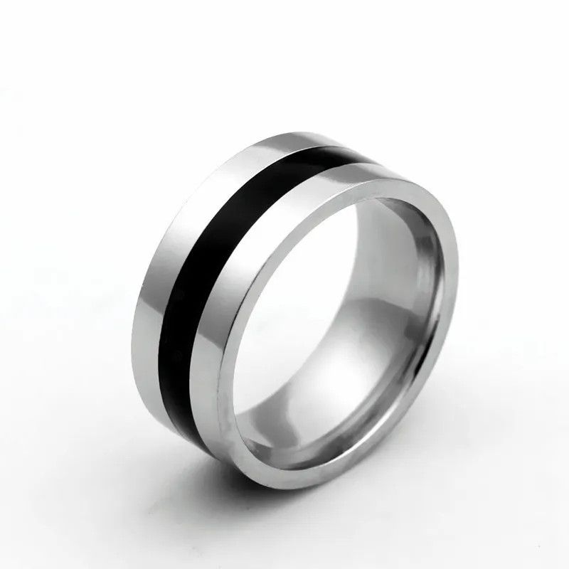 Handmade 8mm Titanium Steel Ring Size ONE SIZE - 1 Thumbnail
