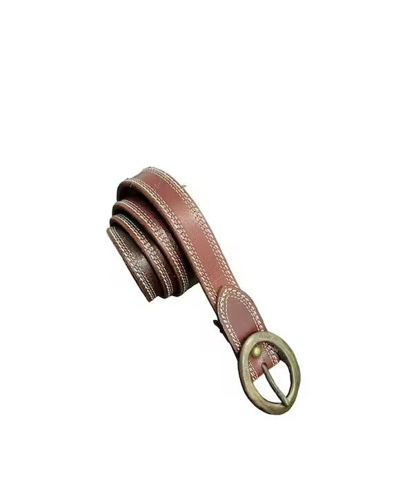 image of Leather Solid Brass Buckle Belts, Men's