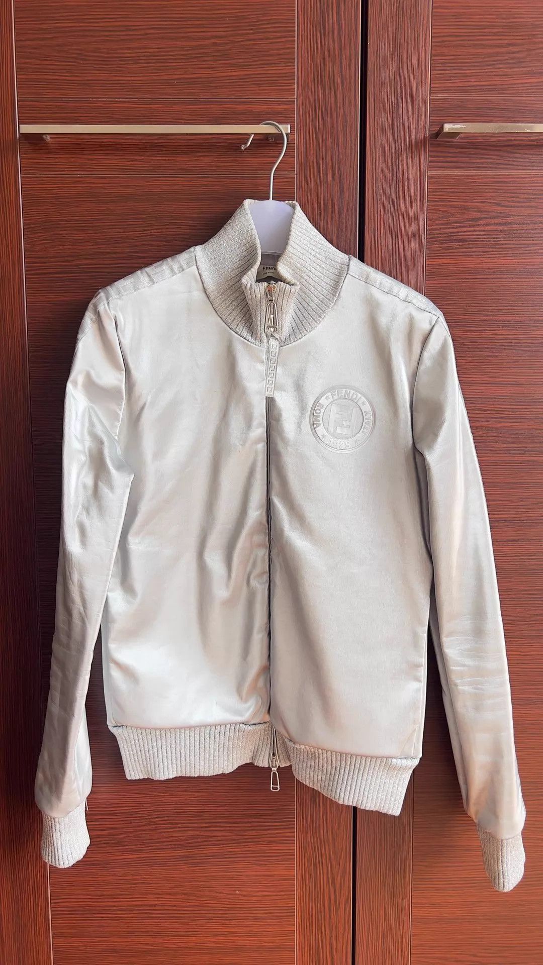 Fendi Fendi Silver Windproof Stretch Slim Jacket 40 Size S / US 4 / IT 40 - 1 Thumbnail