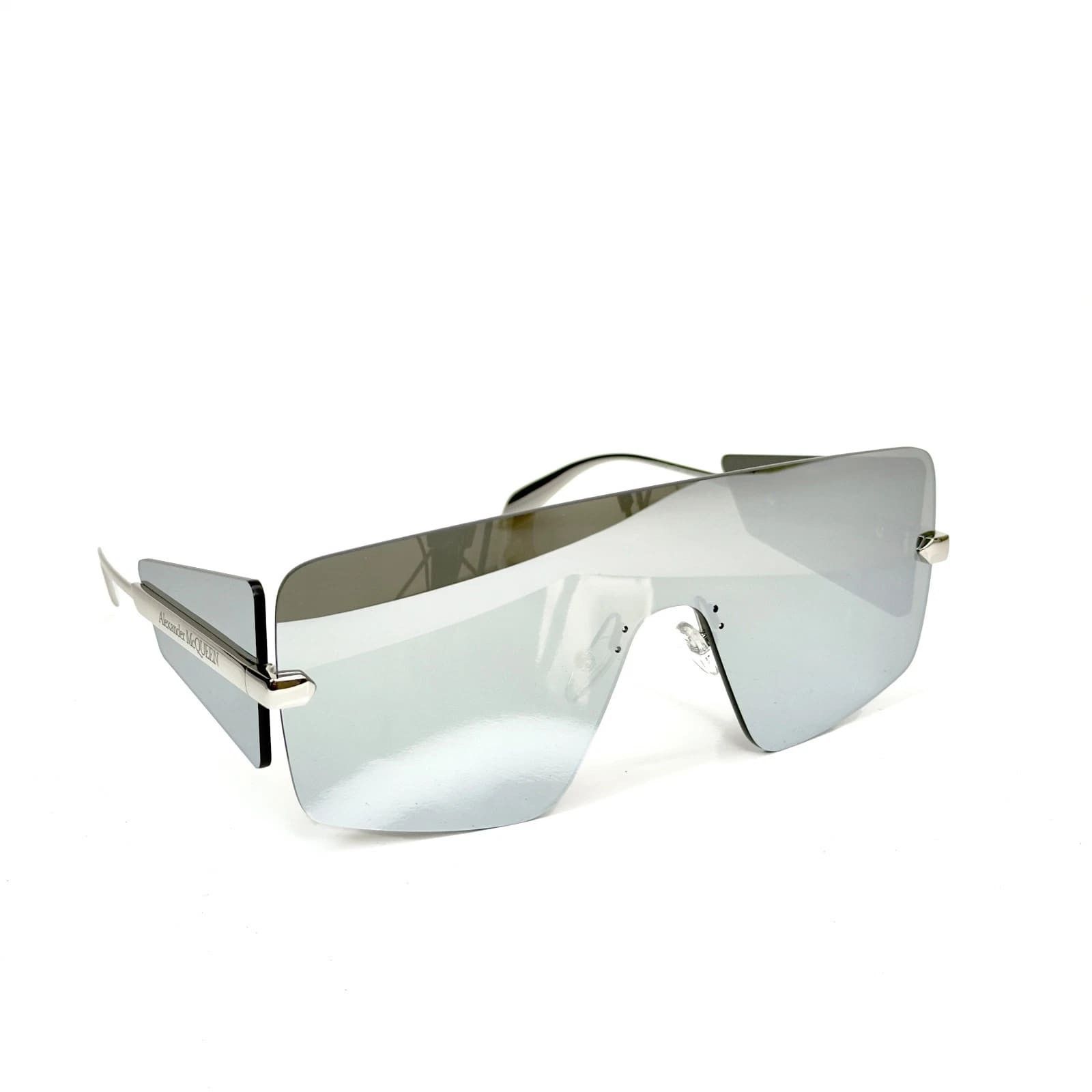 Alexander McQueen ALEXANDER MCQUEEN AM0460S Silver Mirrored 0460 002 Size ONE SIZE - 9 Thumbnail