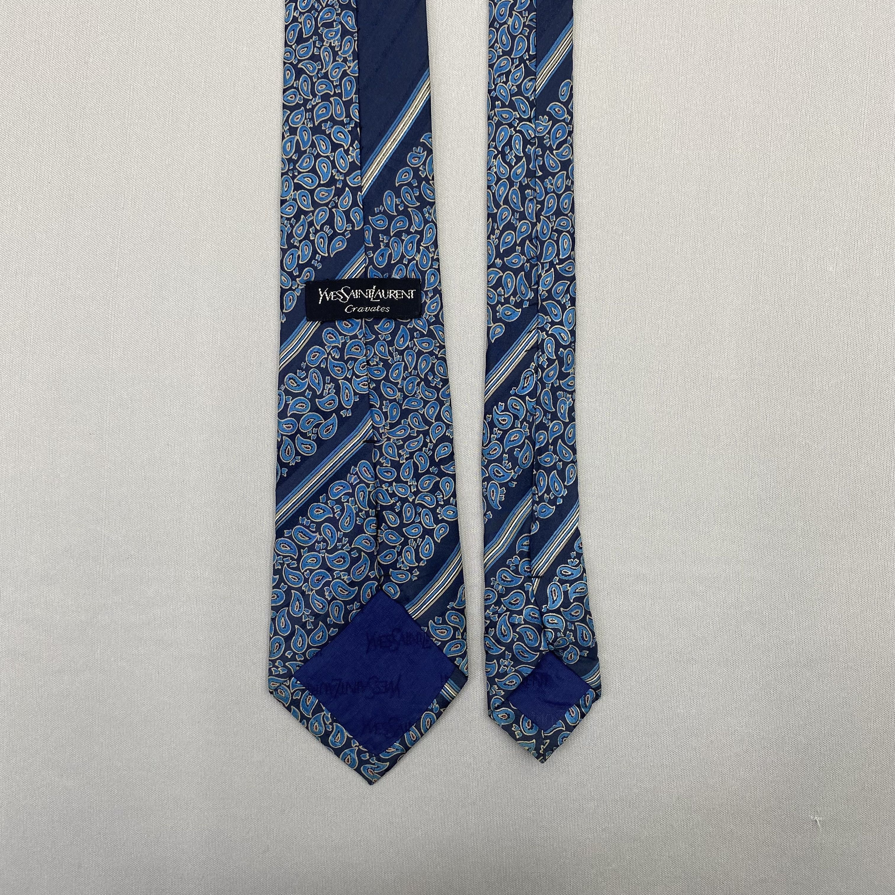 Japanese Brand Vintage Yves Saint Laurent SILK Necktie Cravate Pure Silk Size ONE SIZE - 6 Thumbnail
