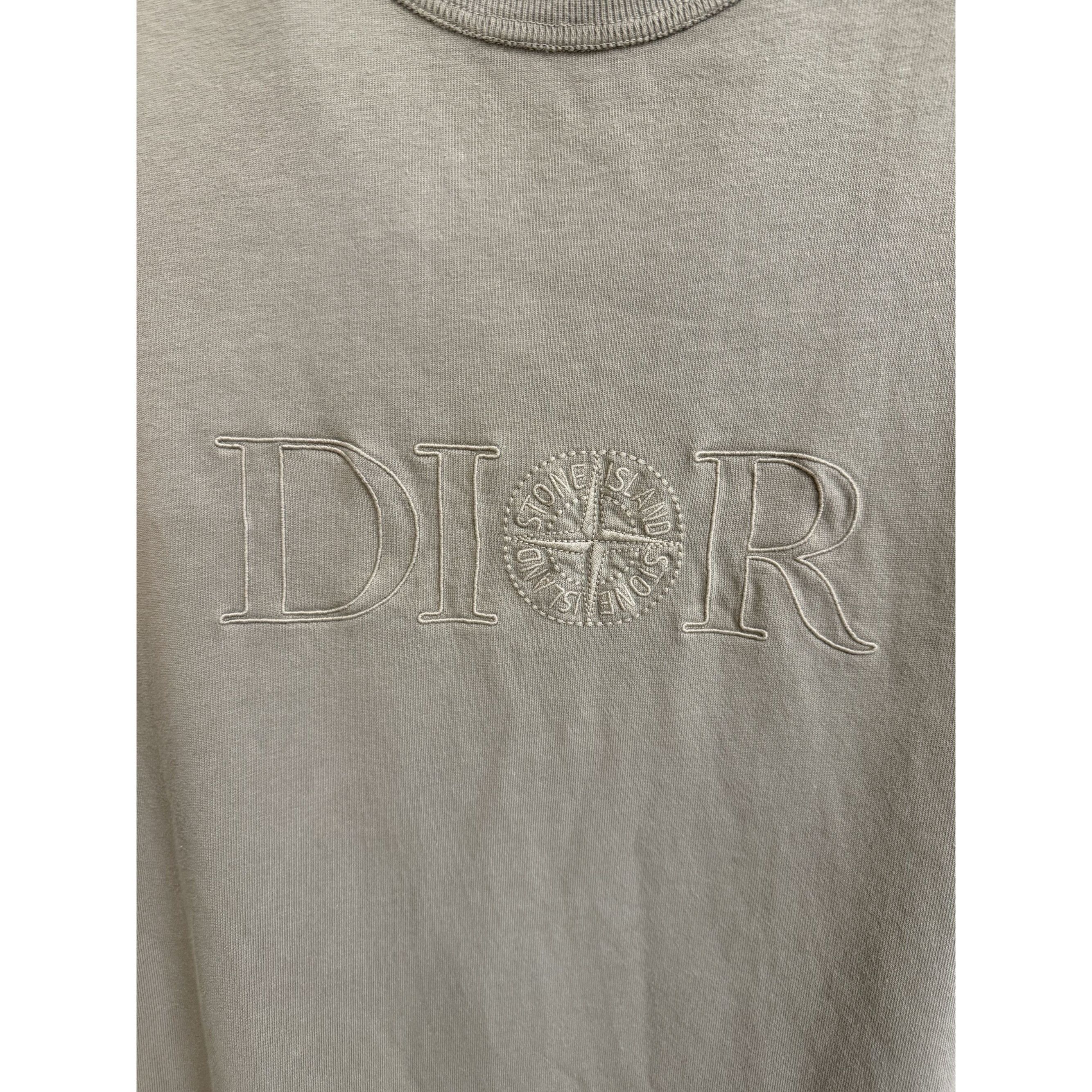 Dior Dior Beige Embroidered Logo Cotton Oversized T-Shirt L Made Size US L / EU 52-54 / 3 - 6 Thumbnail