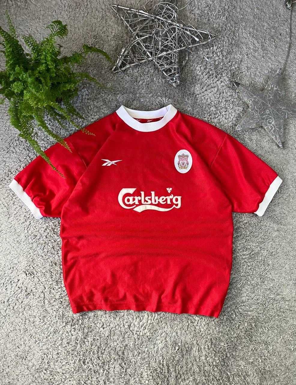 Reebok × Vintage 1998-2000 T-Shirt Reebok x Liverpool Soccer Jersey Rare Logo Size US L / EU 52-54 / 3 - 1 Thumbnail