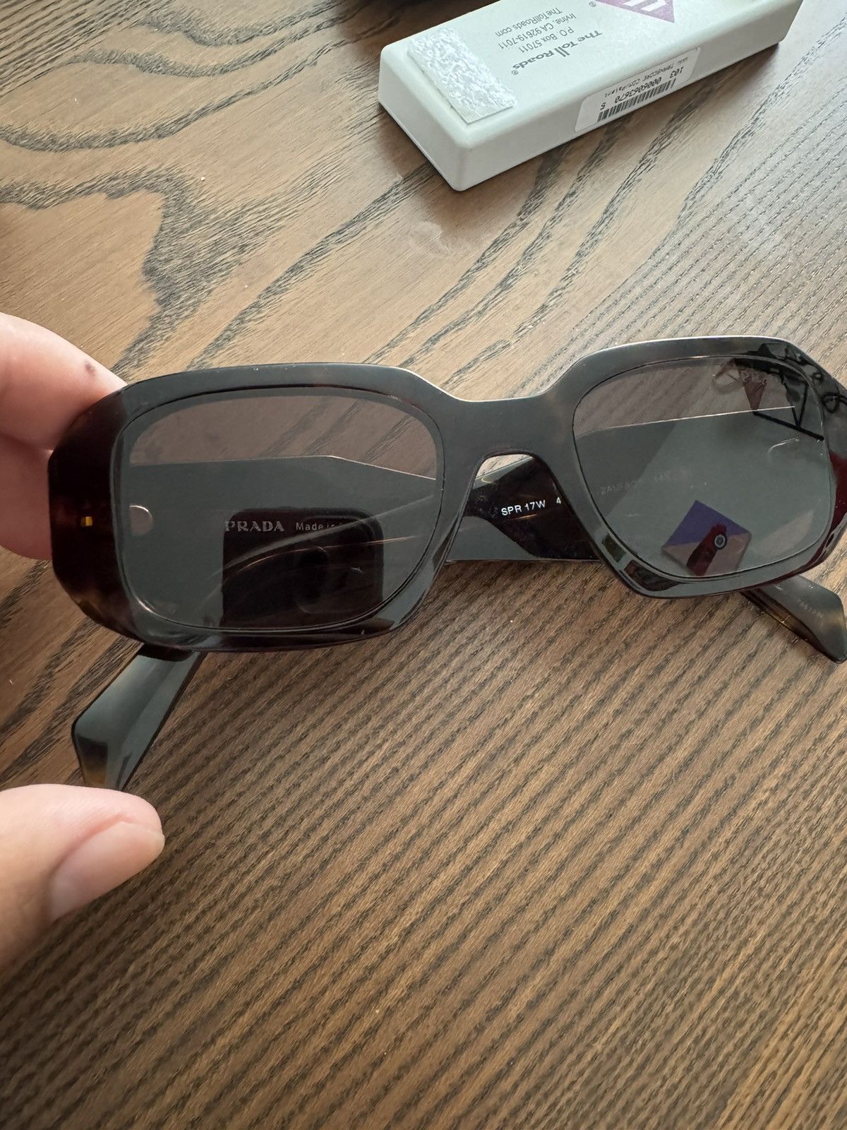 image of Prada Geometric Rectangle Sunglasses Brown, Men's
