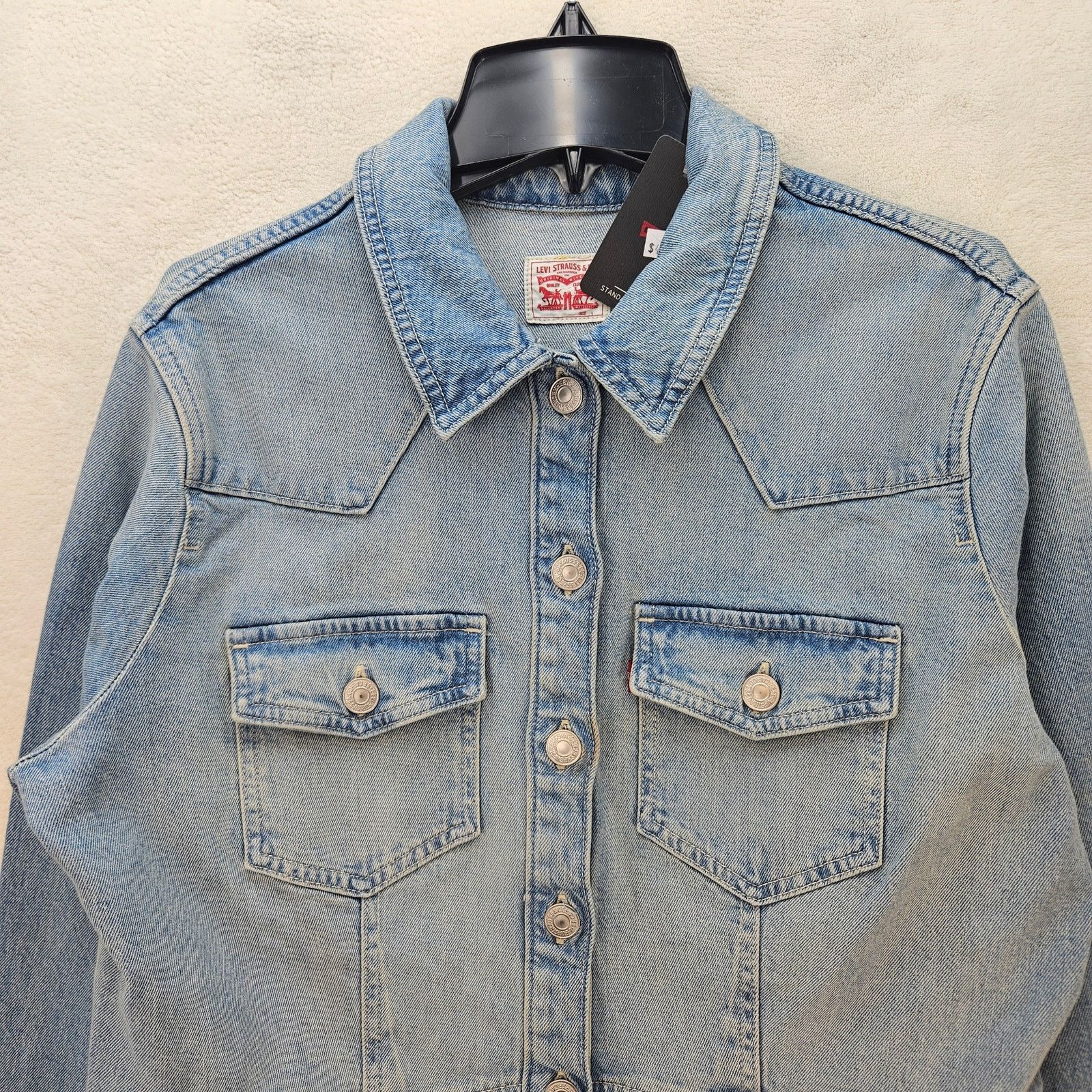 Levi's LEVI'S WOMEN'S L FLYNN WESTERN DRESS NWT MEDIUM WASH A LINE Size L / US 10 / IT 46 - 2 Thumbnail