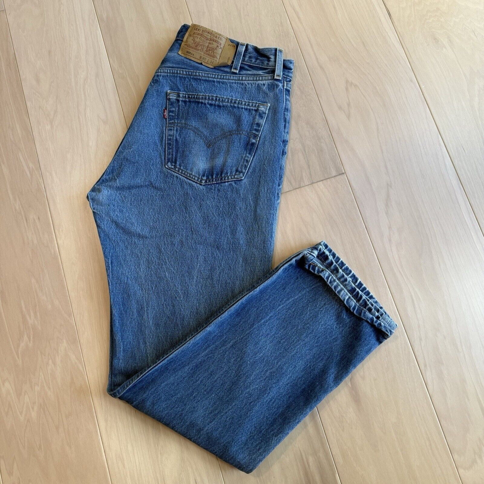 Levi's × Vintage Vintage Levis 501 Jeans Blue 90s Denim Made in USA Workwear Size US 36 / EU 52 - 10 Thumbnail