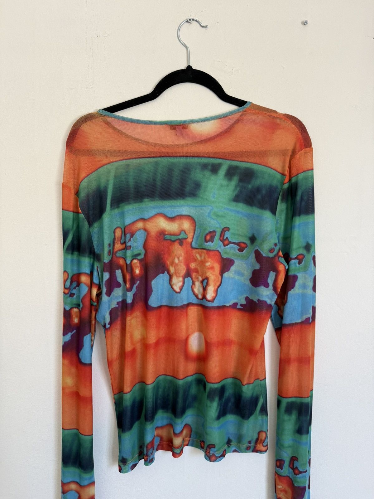 Miaou Miaou Long Sleeve Mesh Shirt in Thermal Print Size XL / US 12-14 / IT 48-50 - 2 Thumbnail