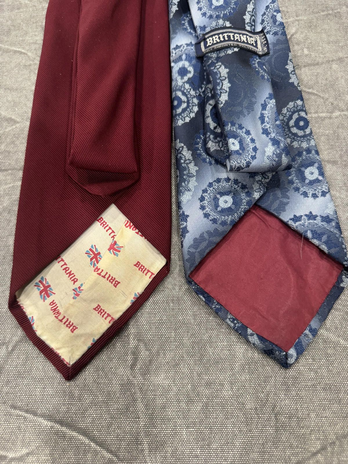 Other Britannia Tie Men's Blue Burgundy Lot 2 Bundle Size ONE SIZE - 2 Thumbnail