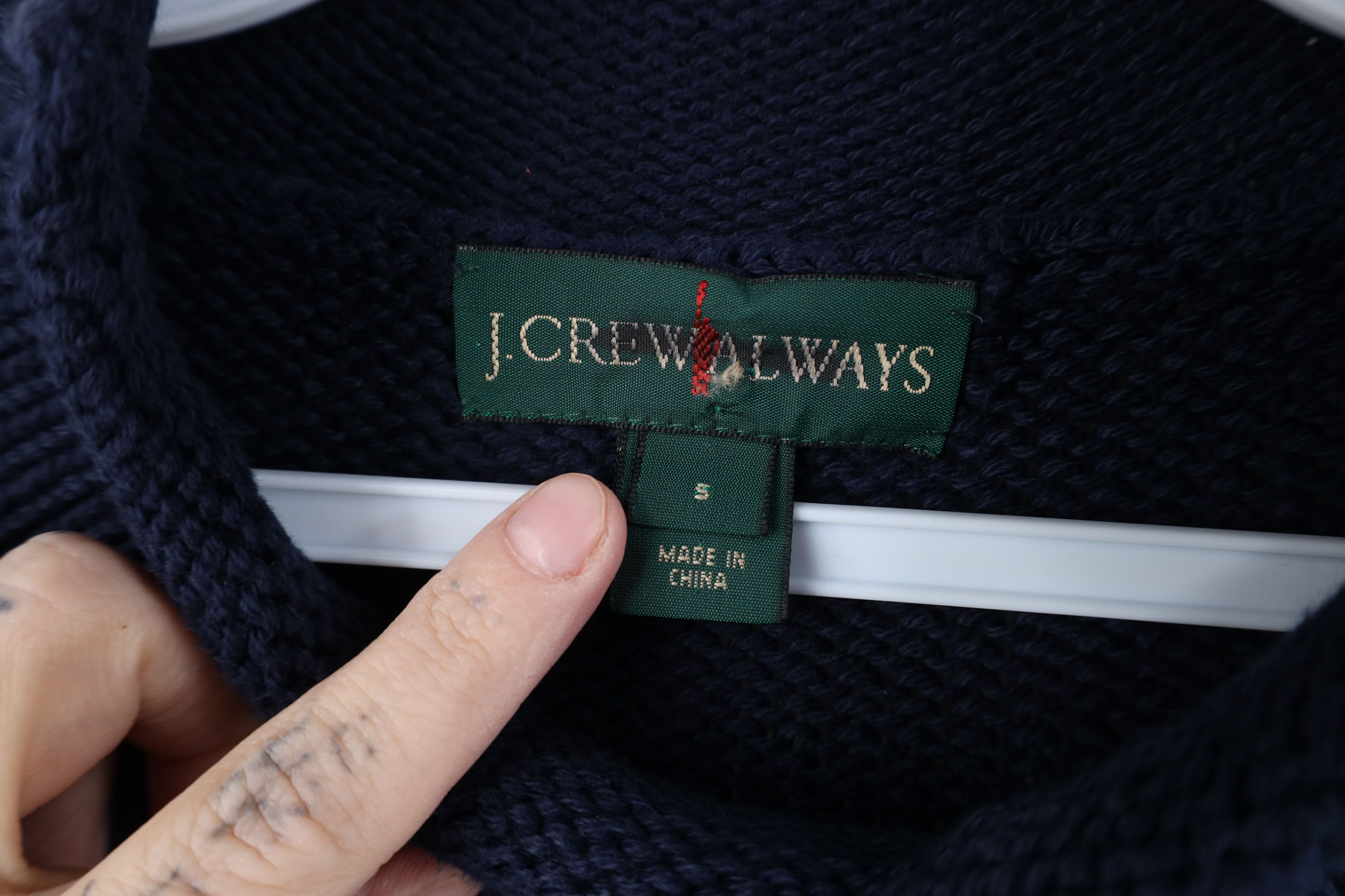 J.Crew Vintage J Crew Baggy Marled Knit Sweater Navy Blue Cotton Size S / US 4 / IT 40 - 8 Thumbnail