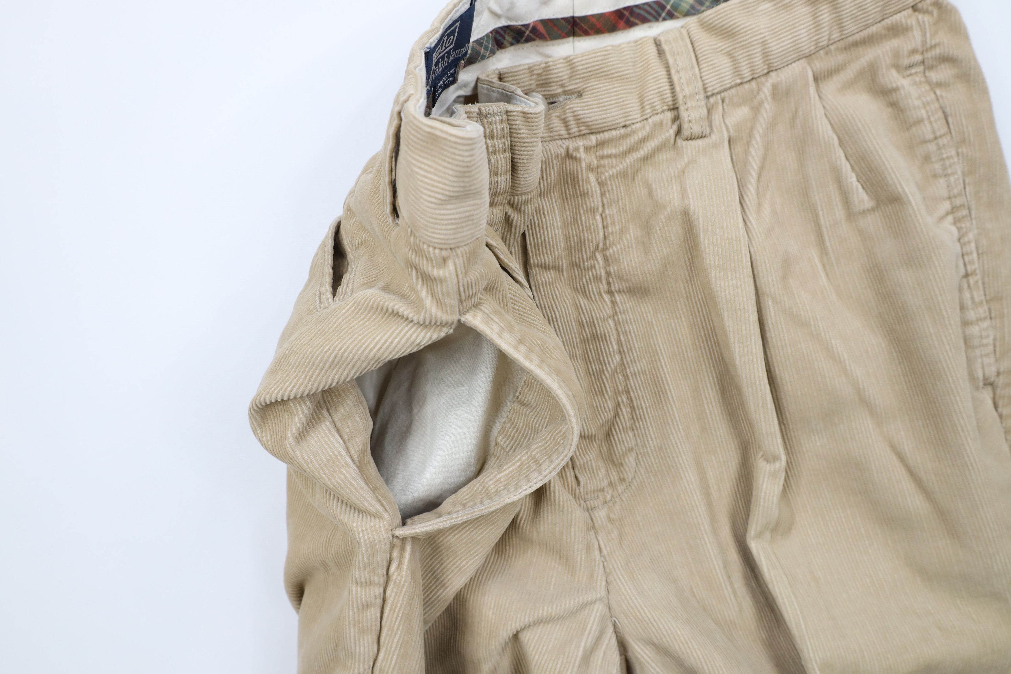 Ralph Lauren × Vintage Vintage 90s Ralph Lauren Cuffed Pleated Corduroy Pants Size US 31 - 8 Thumbnail