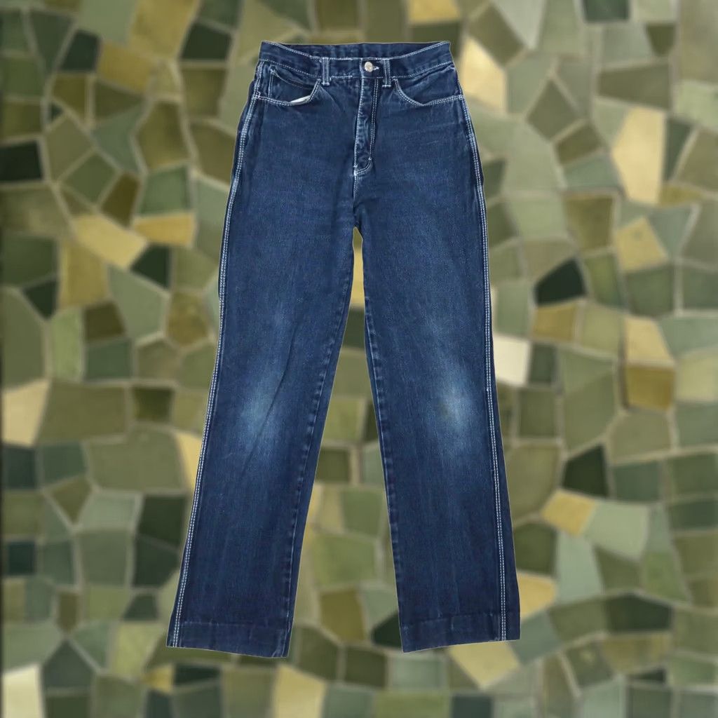Vintage VINTAGE 90s Rigoletto Jeans Dark Wash Blue Denim High Rise Straight Womens 24 Waist Inseam 28 Jeans Size 25" / US 0 / IT 36 - 1 Thumbnail