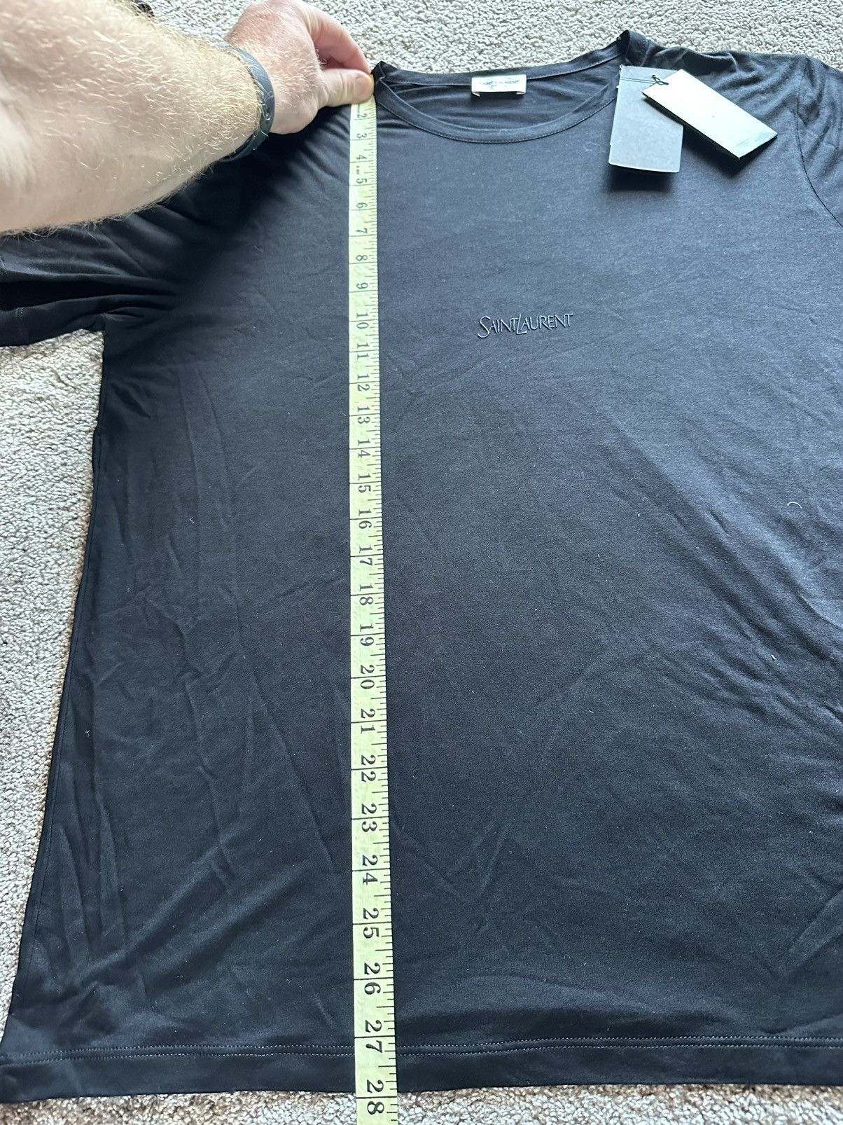 Saint Laurent Paris $620 FW23 Saint Laurent black logo viscose t shirt BNWT M Size US M / EU 48-50 / 2 - 7 Thumbnail