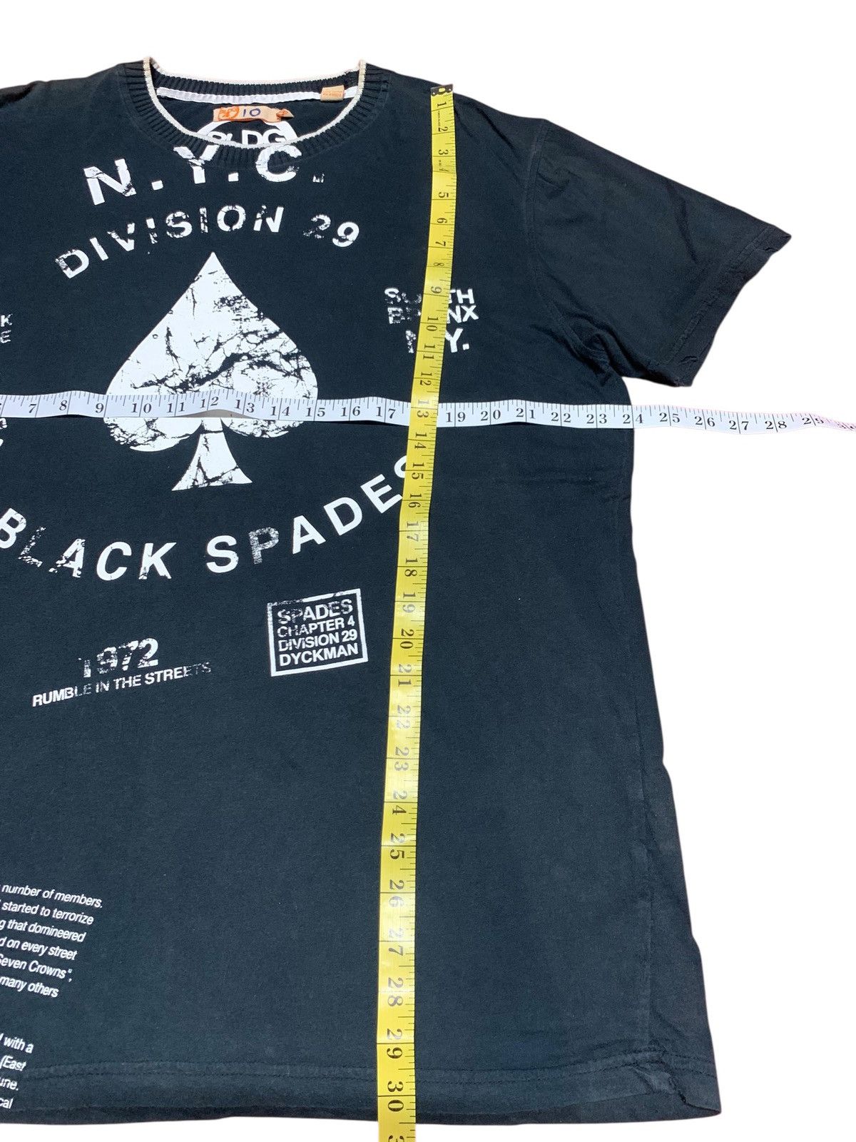 Japanese Brand Black Spade Tshirt NYC Division 29 Vintage 1972 Size US XXL / EU 58 / 5 - 9 Thumbnail