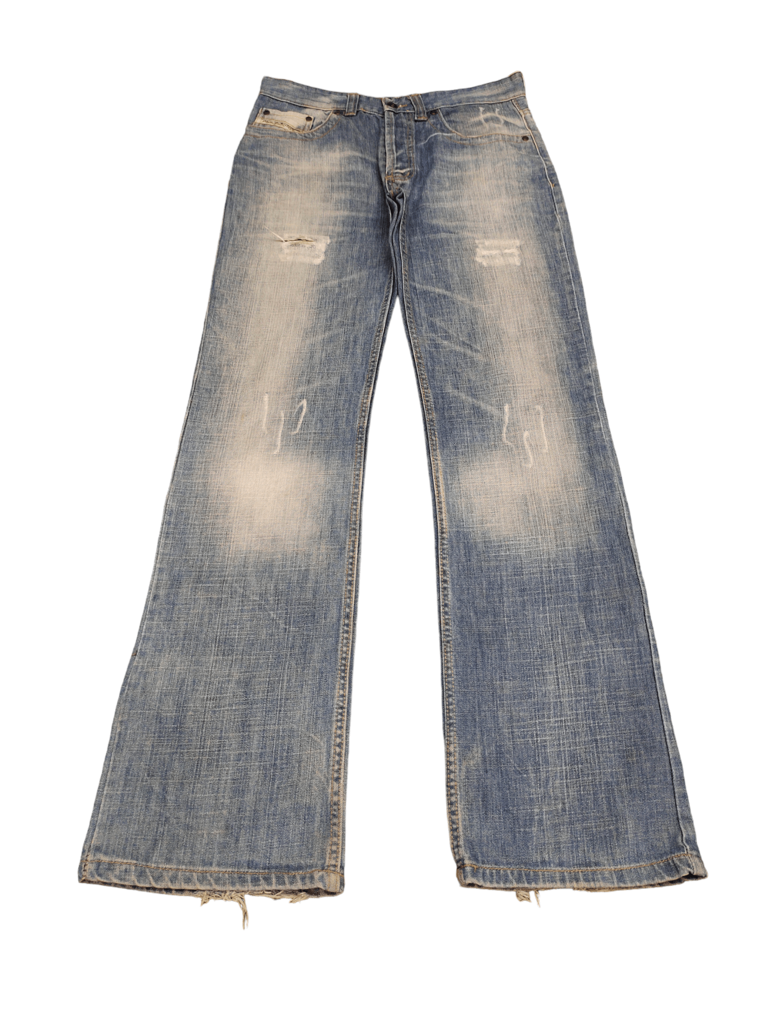 Diesel Flare Jeans Diesel Clawmark Distress Faded Boot Cut Y2k Size US 31 - 10 Thumbnail