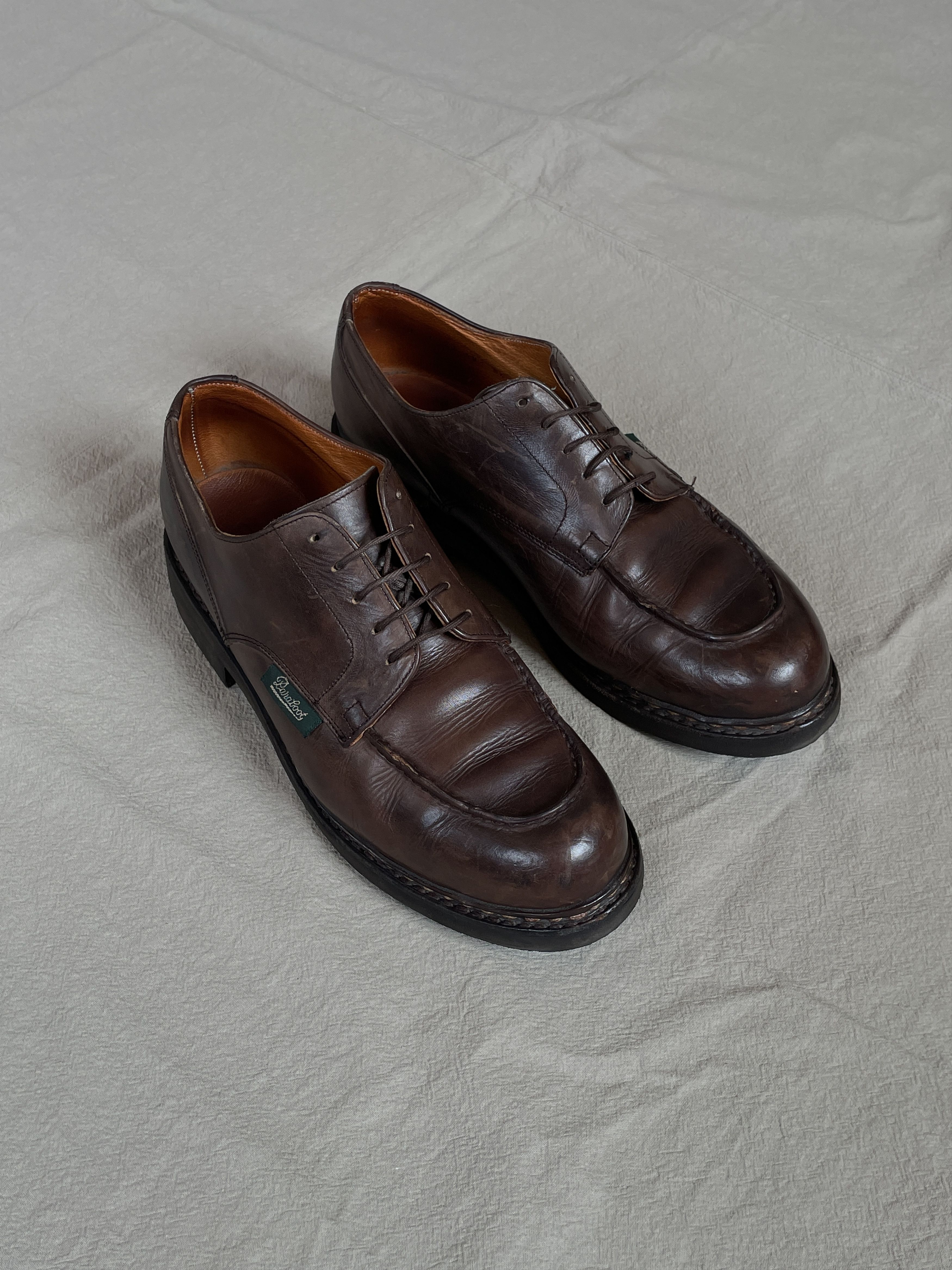 Paraboot Chambord Leather Derby Shoes in Brown, Men's (Size 11)