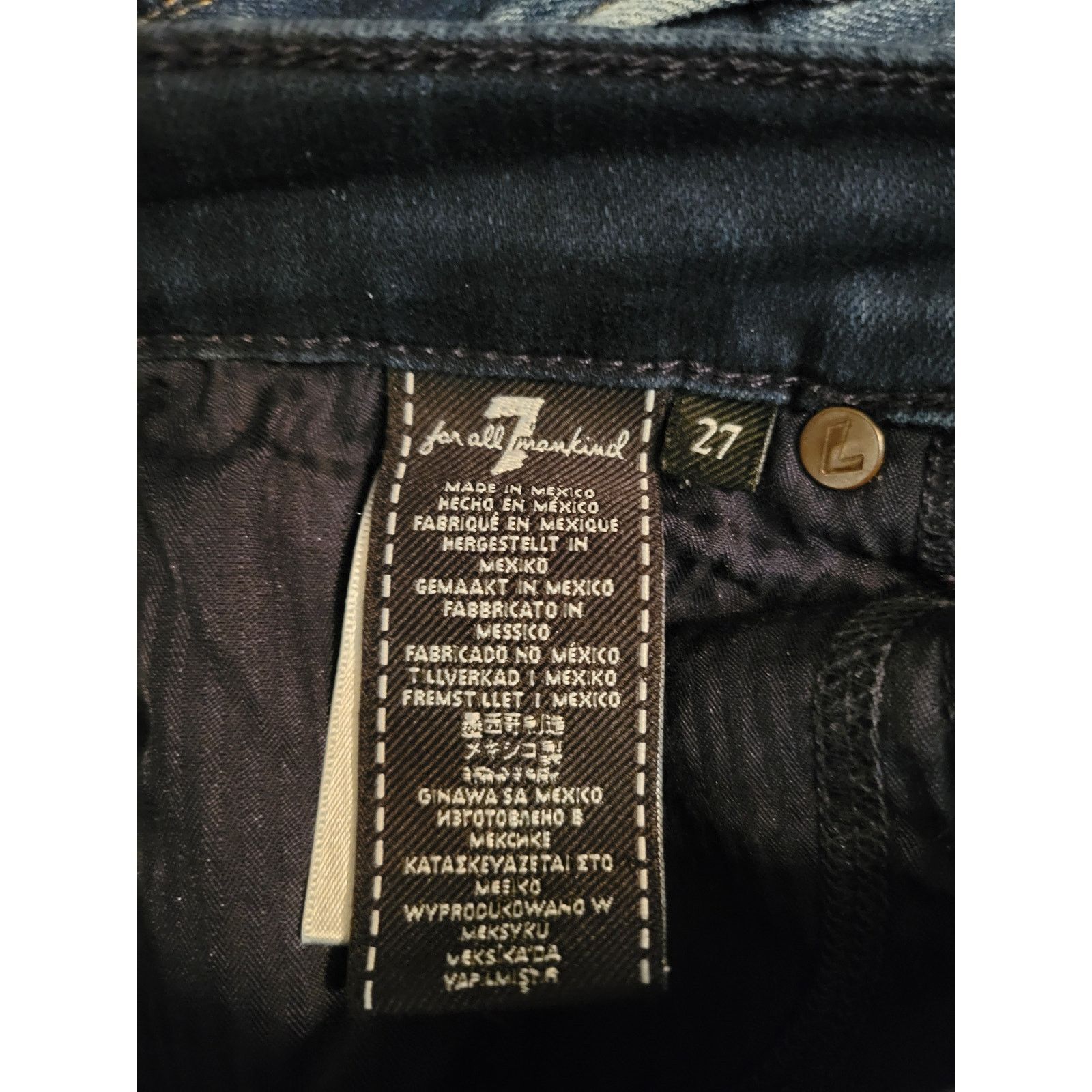 7 For All Mankind 7 For All Mankind High Waist Ankle Skinny Denim Jeans Size 28" / US 6 / IT 42 - 5 Thumbnail