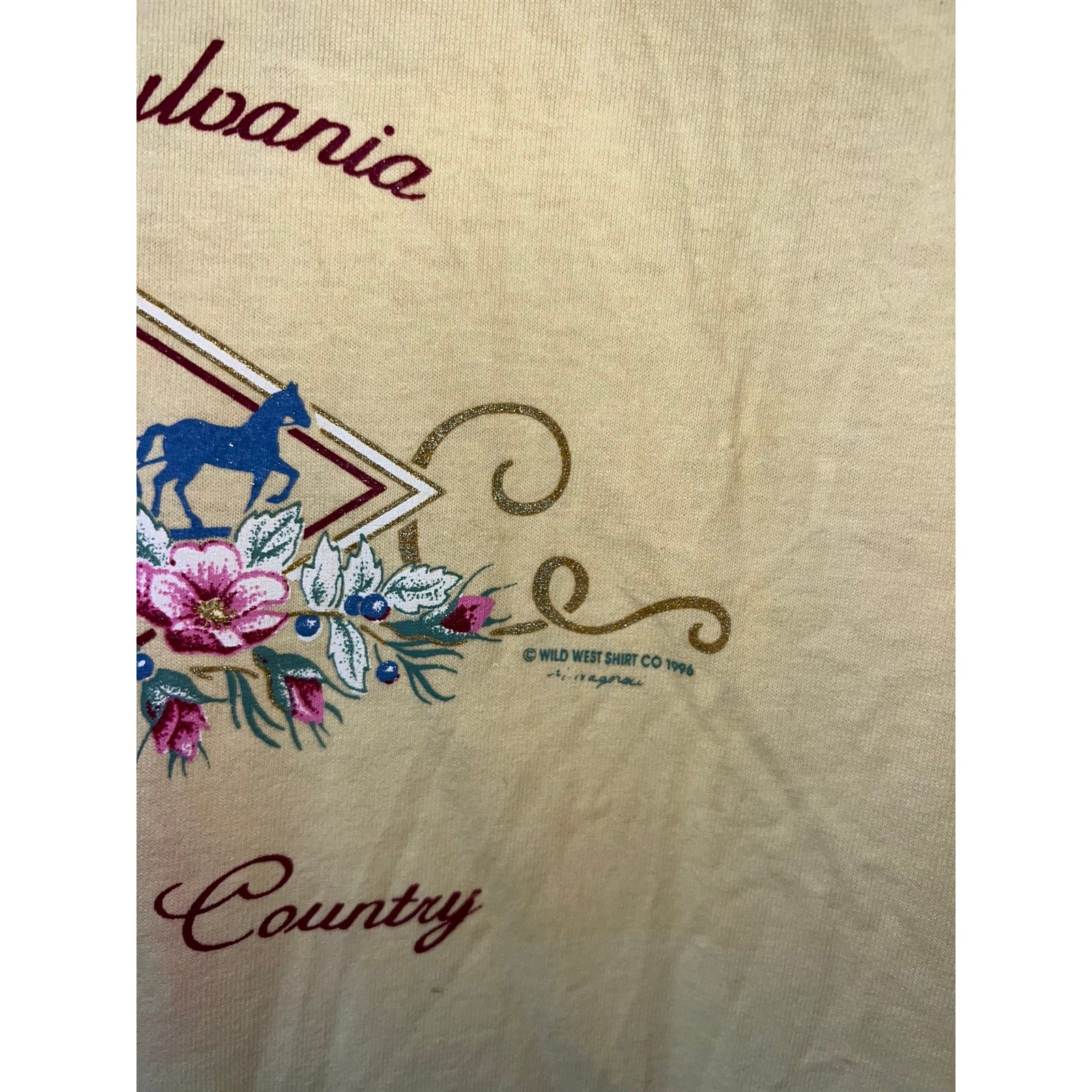 Jerzees Vintage Pennsylvania Amish Country Shirt Tee Yellow 90s VTG Size US L / EU 52-54 / 3 - 4 Thumbnail