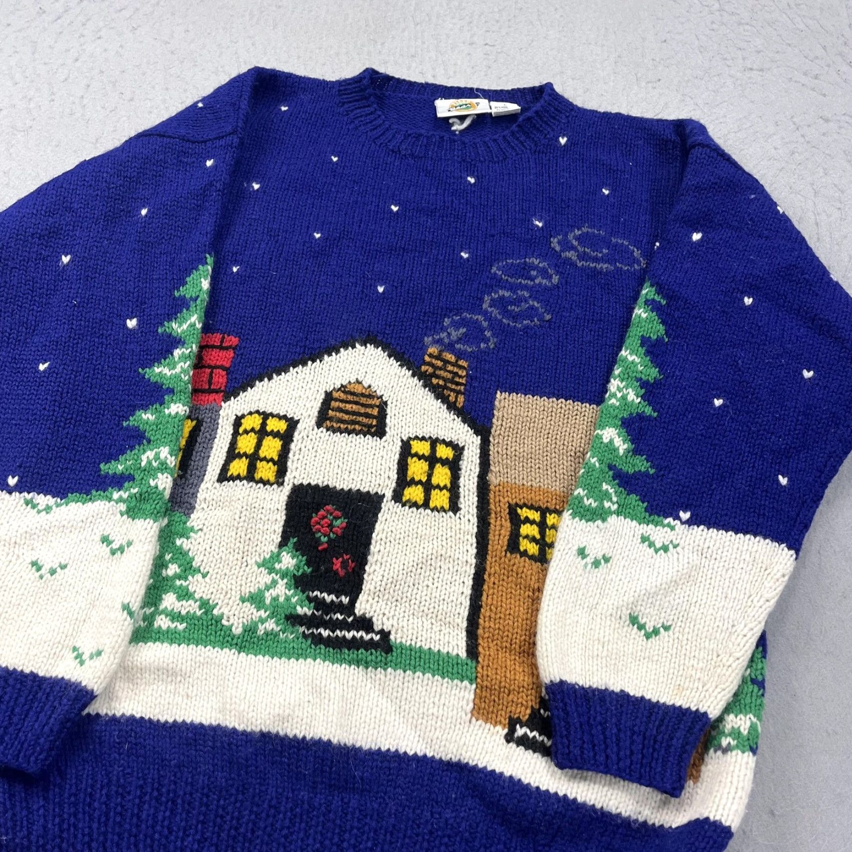 Vintage VINTAGE Field Gear Sweater Womens Large Blue Wool Angora Nylon Crew Neck Long Sleeve Polka Dot Snow Scene Christmas Ugly Christmas Holiday 90s Size L / US 10 / IT 46 - 3 Thumbnail