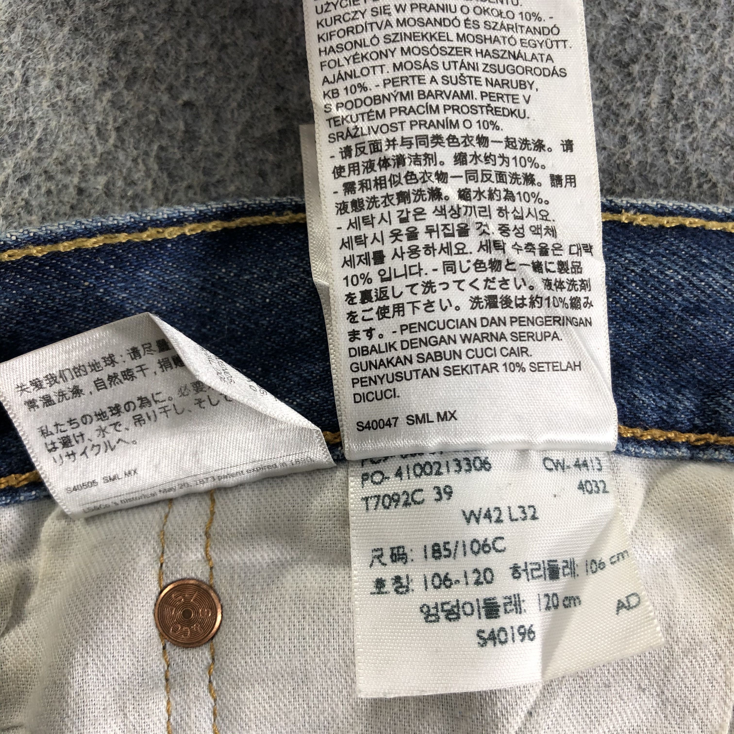 Levi's Vintage Blue Wash Levis 501 Jeans-J3072 Size US 41 - 14 Thumbnail