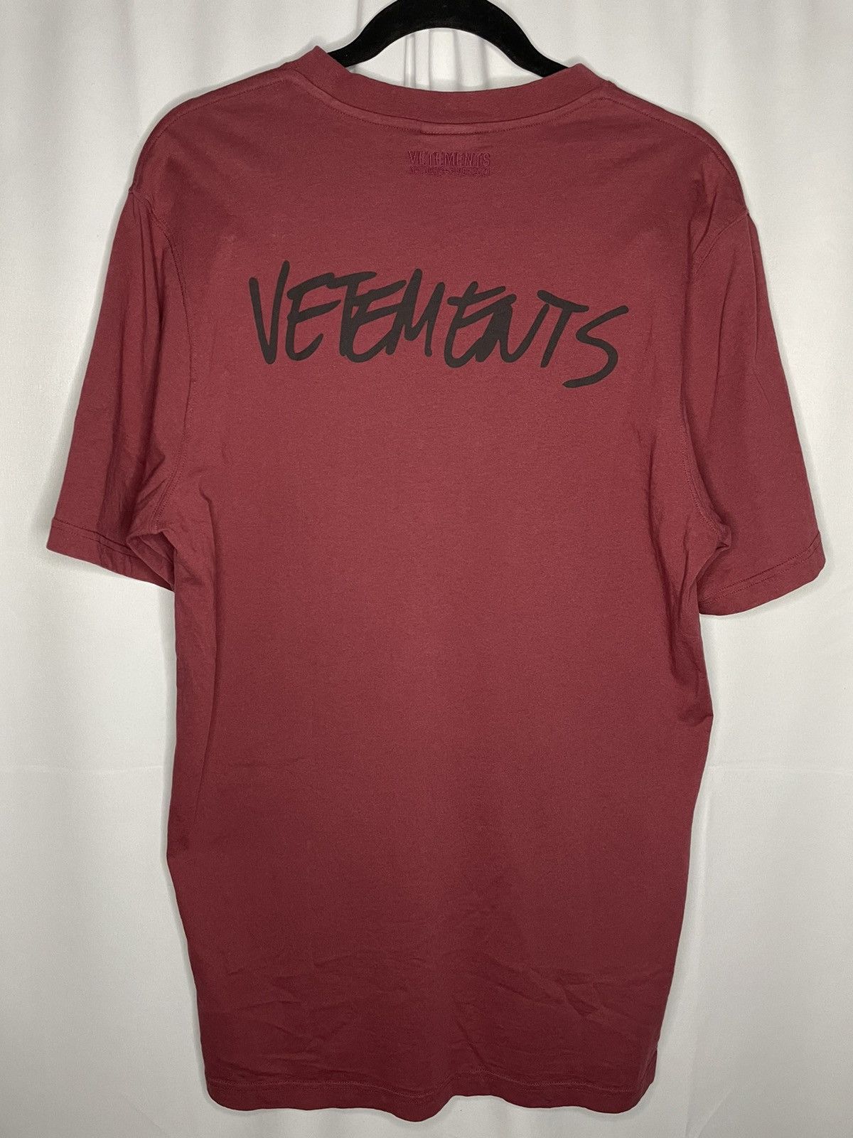 Vetements Script Logo Bordeaux T-Shirt