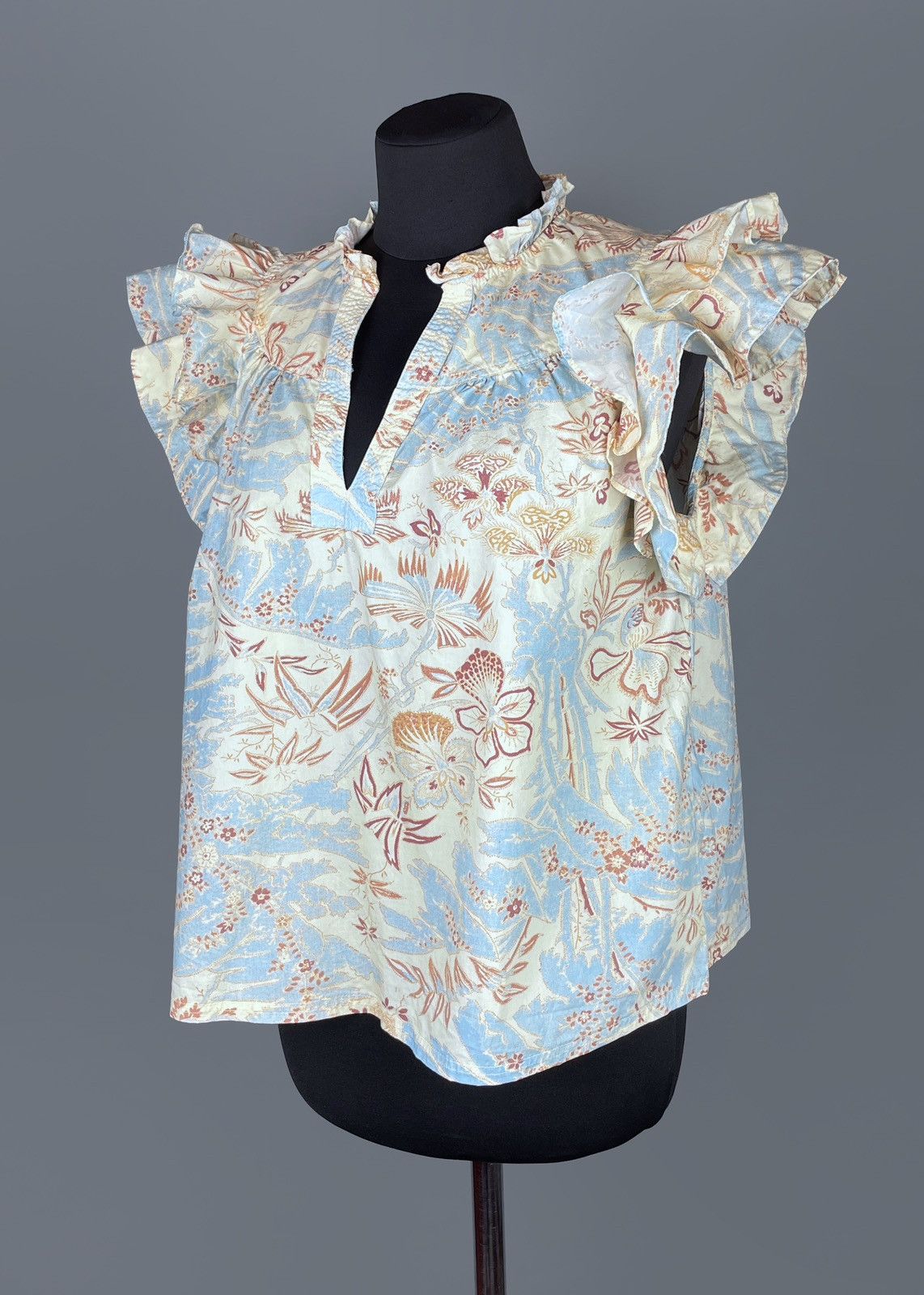Ulla Johnson Ulla Johnson "Lei" Printed SS Floral V-Neck Top Size UK 12 Size M / US 6-8 / IT 42-44 - 8 Thumbnail
