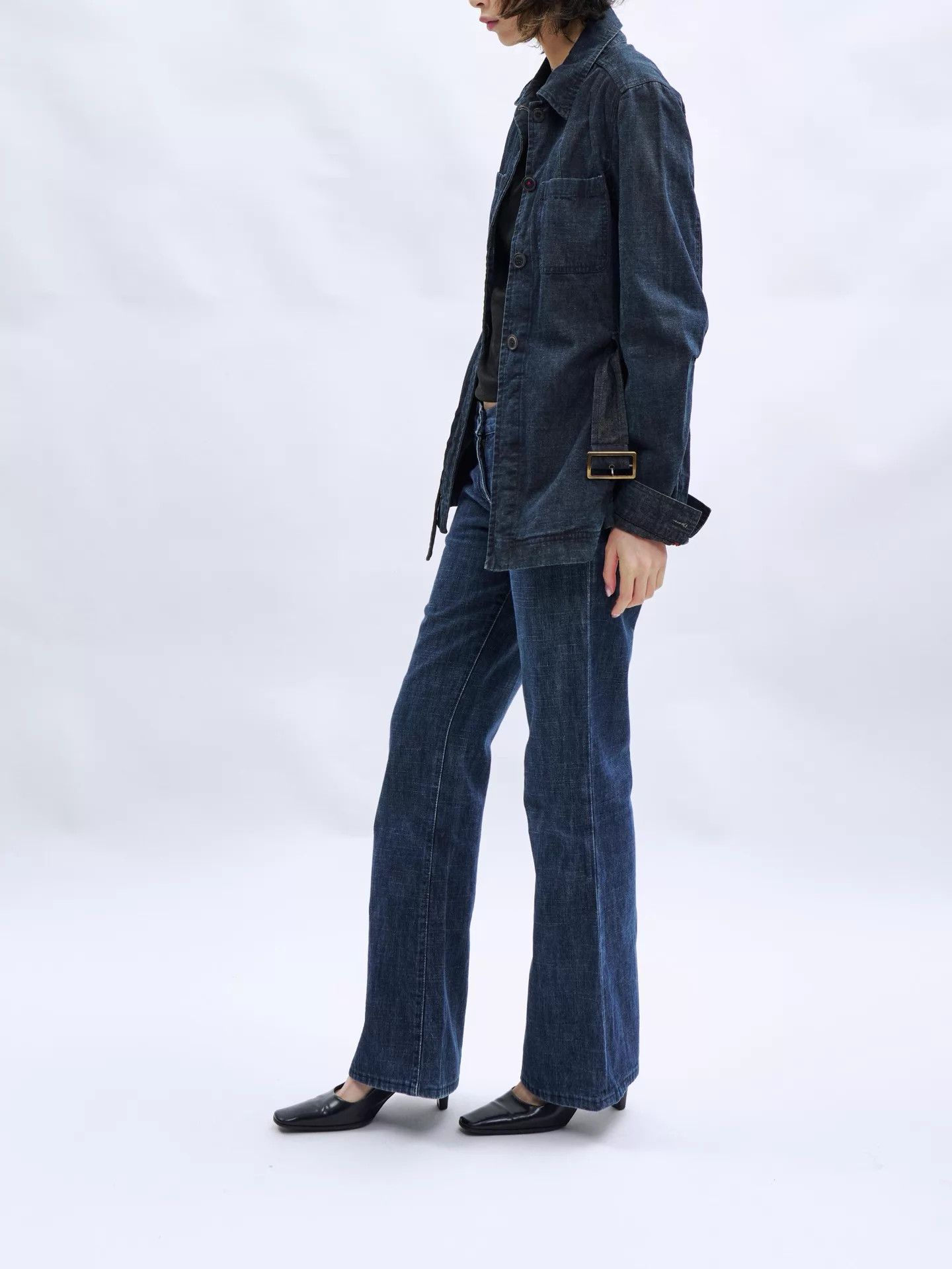 Miu Miu MIU MIU 2000s Y2K Low-Rise Flared Washed Jeans Size 26" / US 2 / IT 38 - 4 Thumbnail