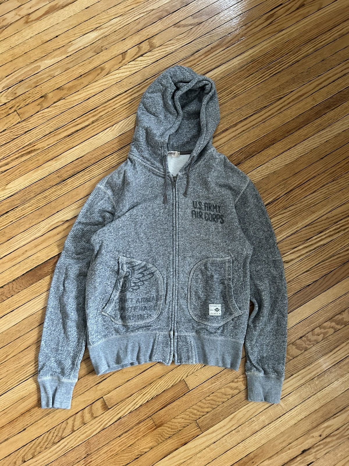 Avirex × Vintage Vintage Avirex Zip Hoodie (Heather Grey) Size US M / EU 48-50 / 2 - 1 Thumbnail