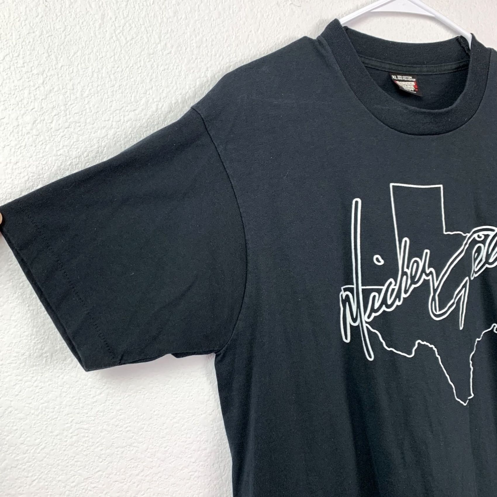 Vintage VINTAGE Screen Stars Best Mickey Gilley Texas Outline T-Shirt Mens XL Black Crew Neck Short Sleeve Graphic Print Size US XL / EU 56 / 4 - 2 Thumbnail