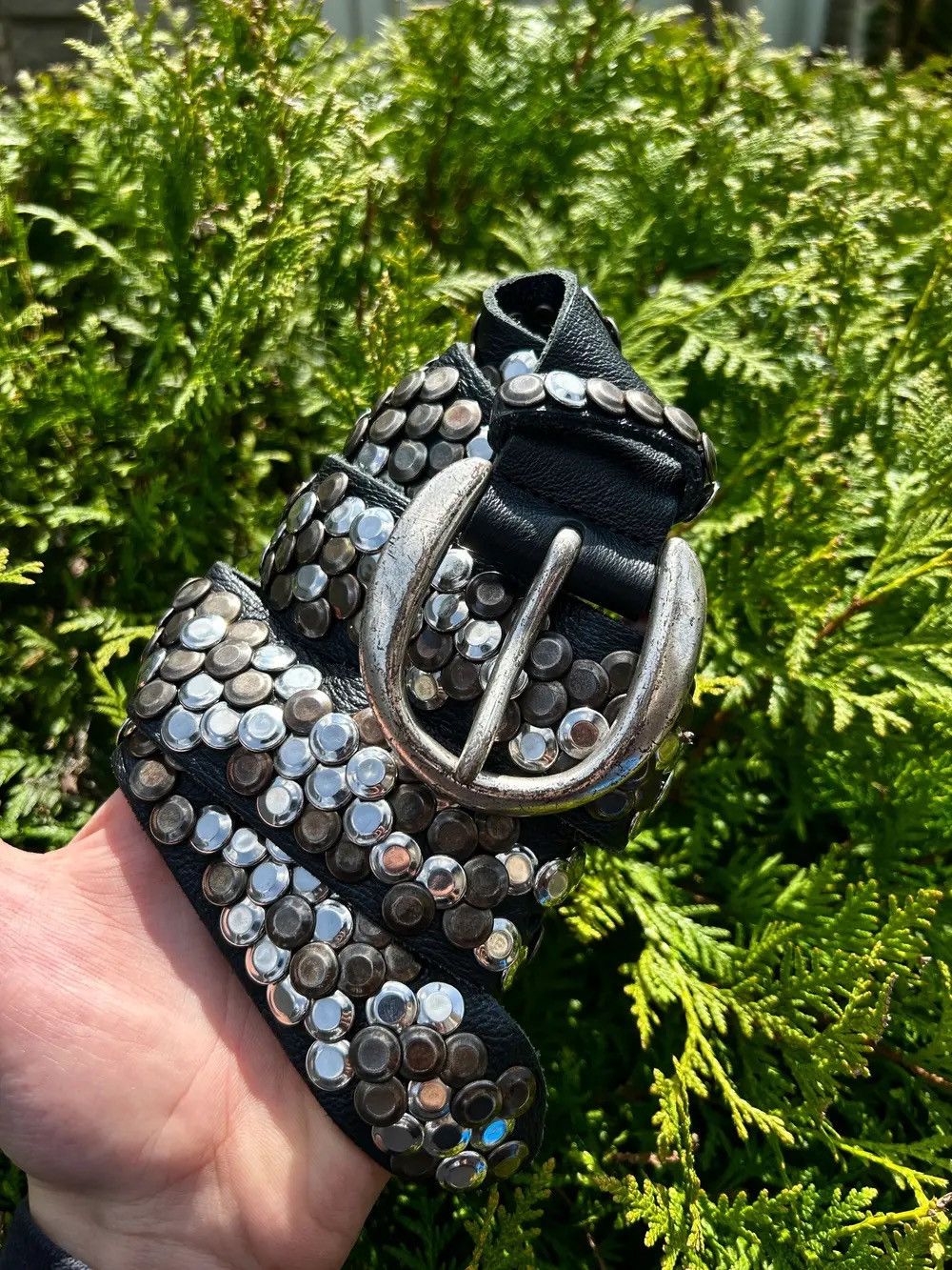 B.B. Simon × Hysteric Glamour VTG CHROME HEARTS STYLE HEAVY LEATHER METAL BELT Size ONE SIZE - 1 Thumbnail
